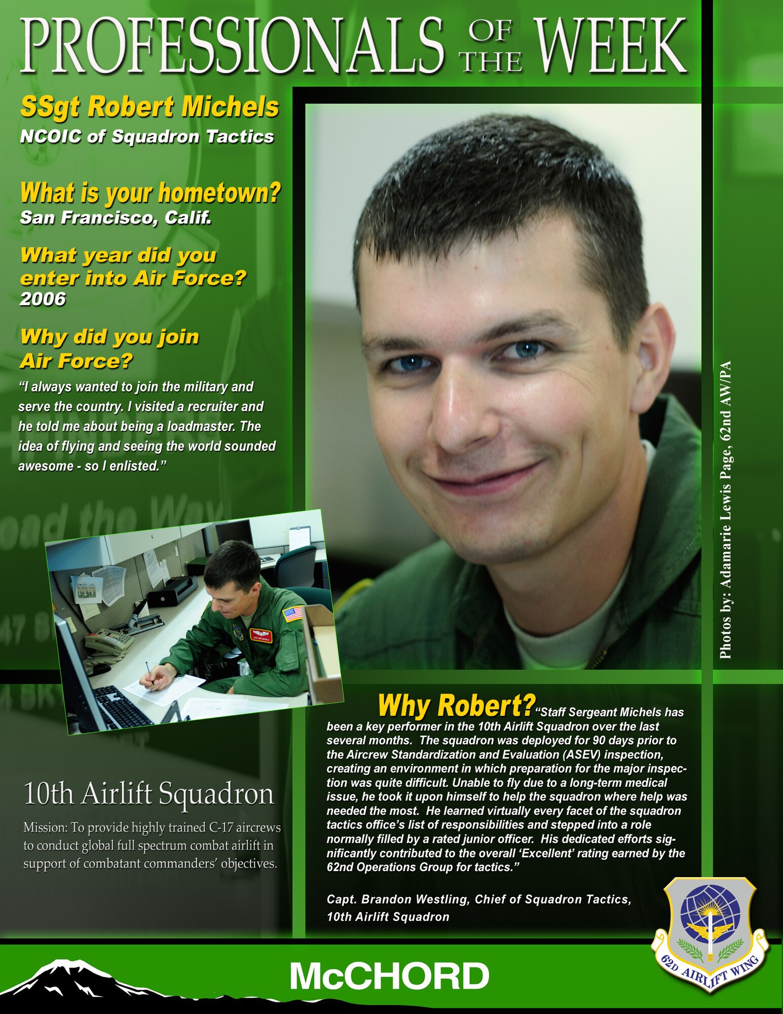 Staff Sgt. Robert Michels (U.S. Air Force graphic/Adamarie Lewis-Page) 
