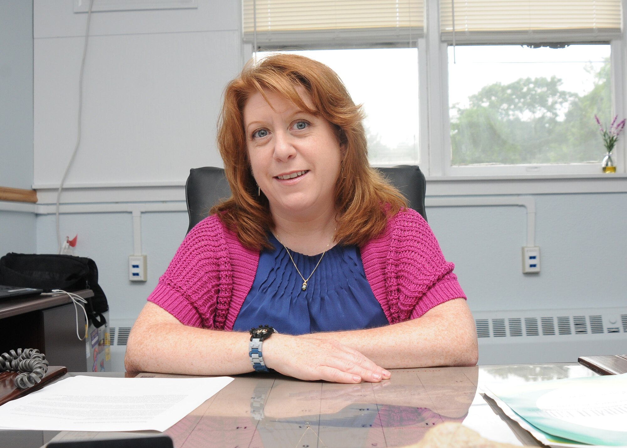 The 102nd Intelligence Wing welcomes Dr. Barbara Powers as its director of Psychological Health, or WDPH. In her role as WDPH, Powers wants to work on preventative services and psychological fitness for guard members. (National Guard photo by Jessica Dyer/Released)