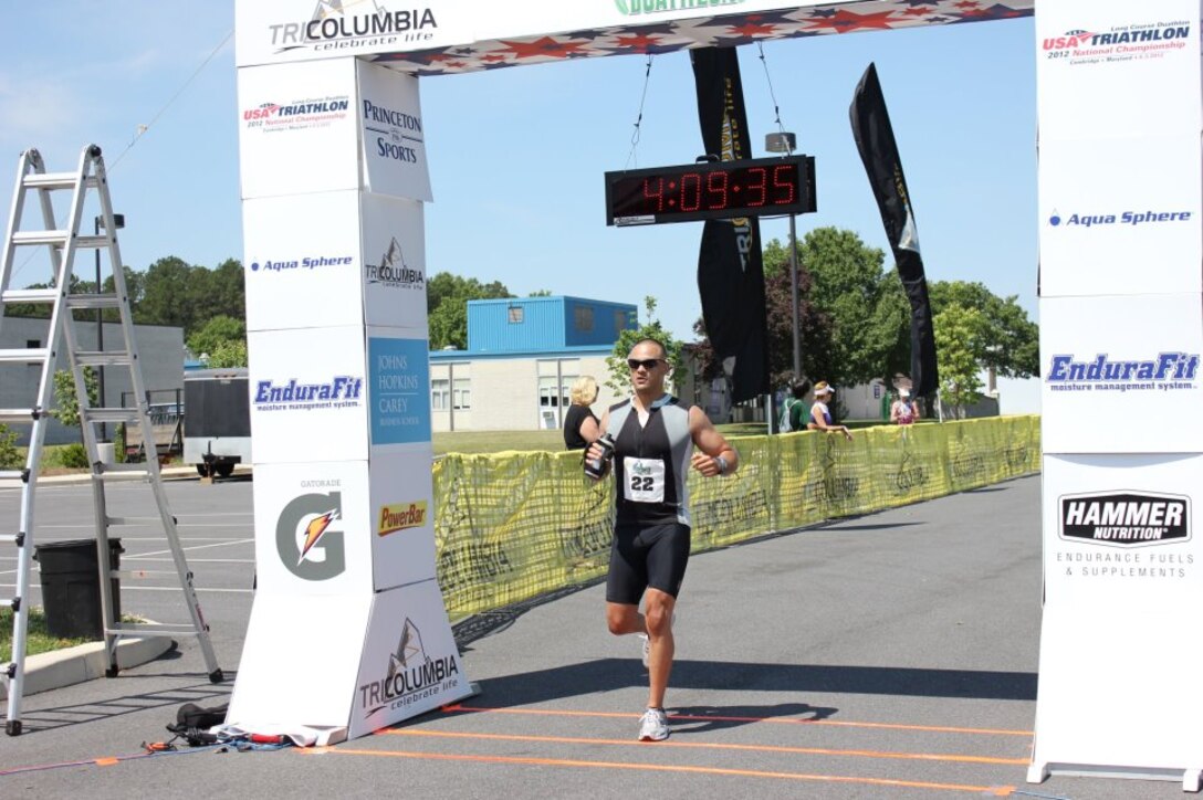Air Force TSgt. David "De Fierro" Perez, elite endurance athlete and professional fighter, will represent the USA in the Duathlon World Championship set to take place Sept. 2. Perez is a Vehicle Management and Analysis craftsman at Fort Meade, Md(courtesy photo)