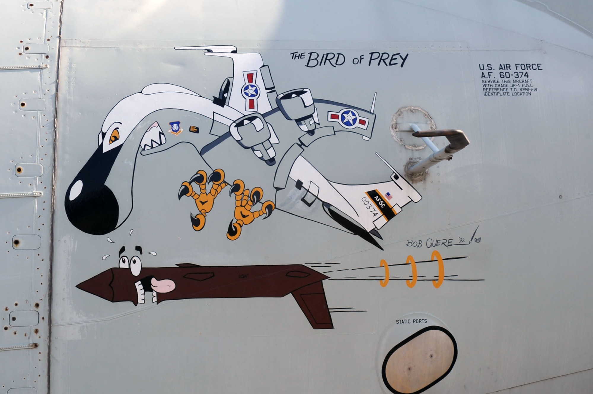 DAYTON, Ohio -- Artwork on the Boeing EC-135E ARIA at the National Museum of the United States Air Force. (U.S. Air Force photo)