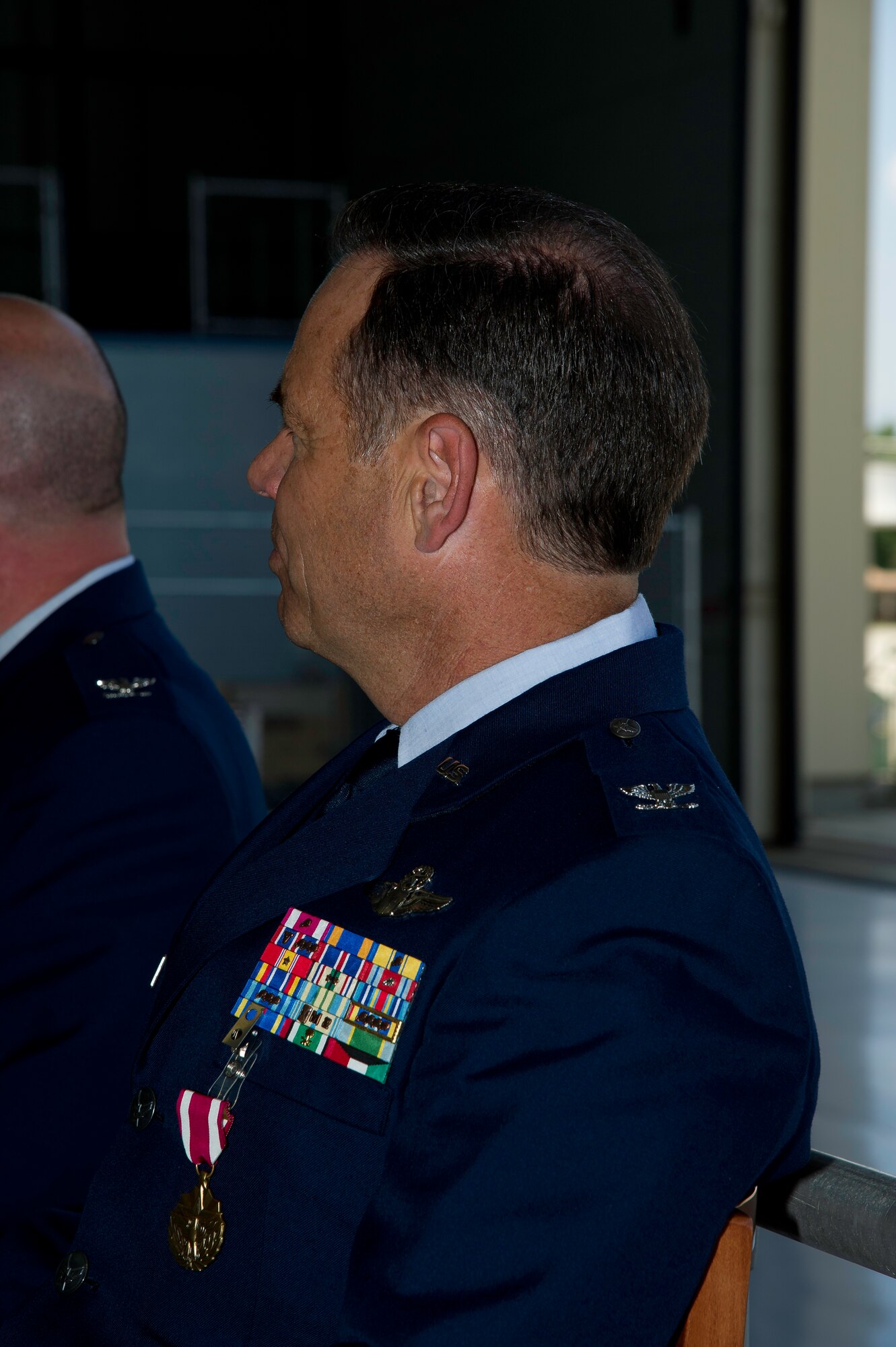 Col Mark Larson's promotion and farewell on July 21. (U.S. Air Force photo by Staff Sgt. Matthew Smith) 


