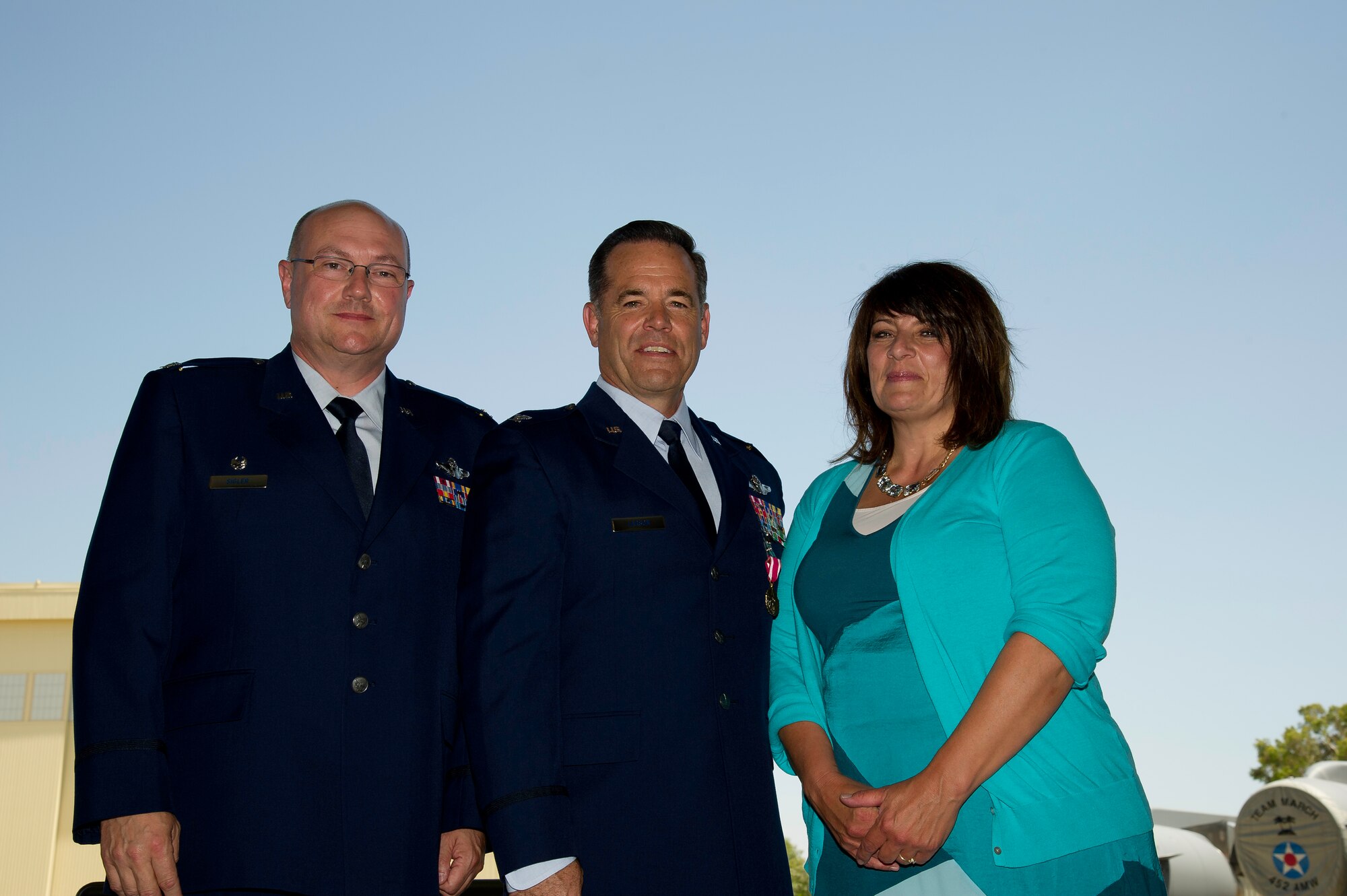 Col Mark Larson's promotion and farewell on July 21. (U.S. Air Force photo by Staff Sgt. Matthew Smith) 

