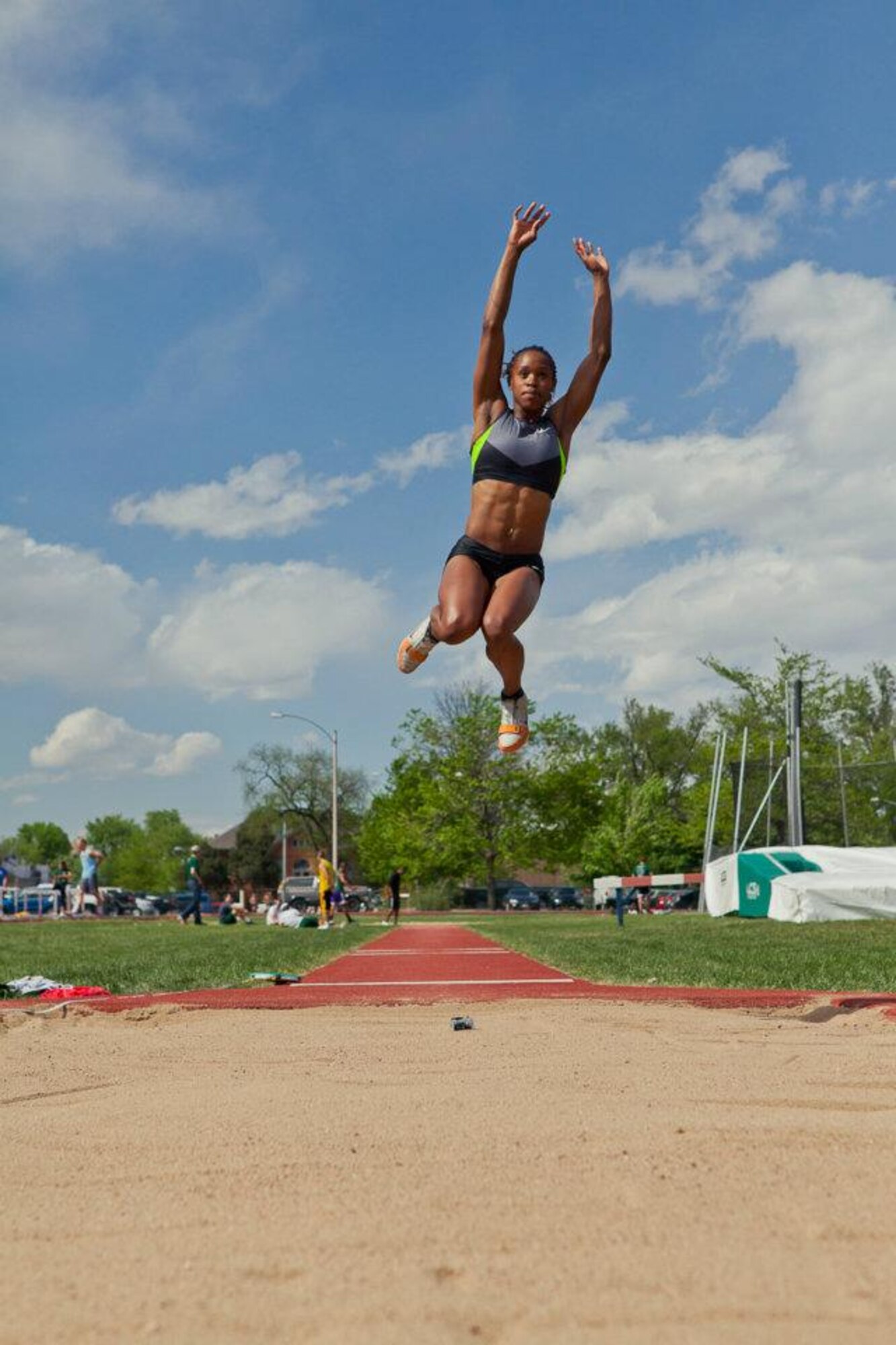 Janay DeLoach practices her long jump. (Courtesy Photo by JanayDeLoach.com)