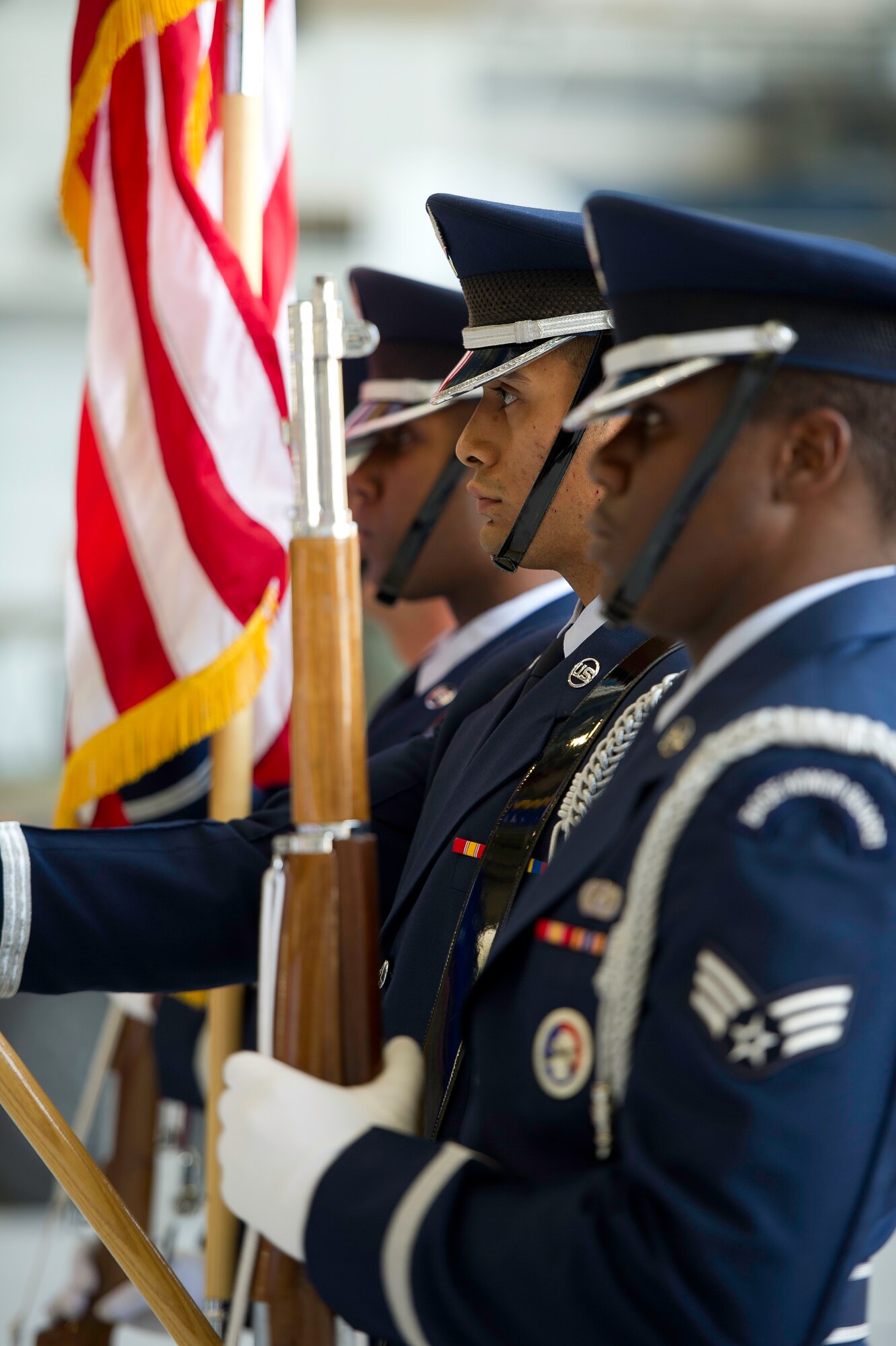 Col Mark Larson's promotion and farewell on July 21. (U.S. Air Force photo by Staff Sgt. Matthew Smith)
