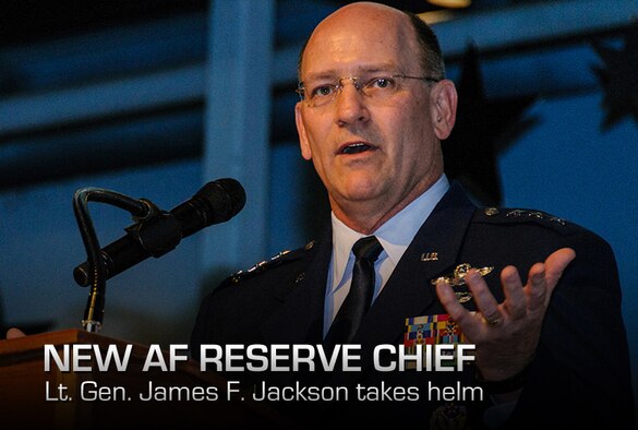 Lt. Gen. James F. Jackson became chief of the Air Force Reserve and assumed command of Air Force Reserve Command in a ceremony at the Museum of Aviation, Robbins Air Force Base, Ga., July 30. He replaced Lt. Gen. Charles E. Stenner, Jr., who retired from the Air Force with 39 years of military service. Air Force Vice Chief of Staff Gen. Larry O. Spencer officiated the ceremony. (U.S. Air Force photo/Staff Sgt. Alexy Saltekoff) 
