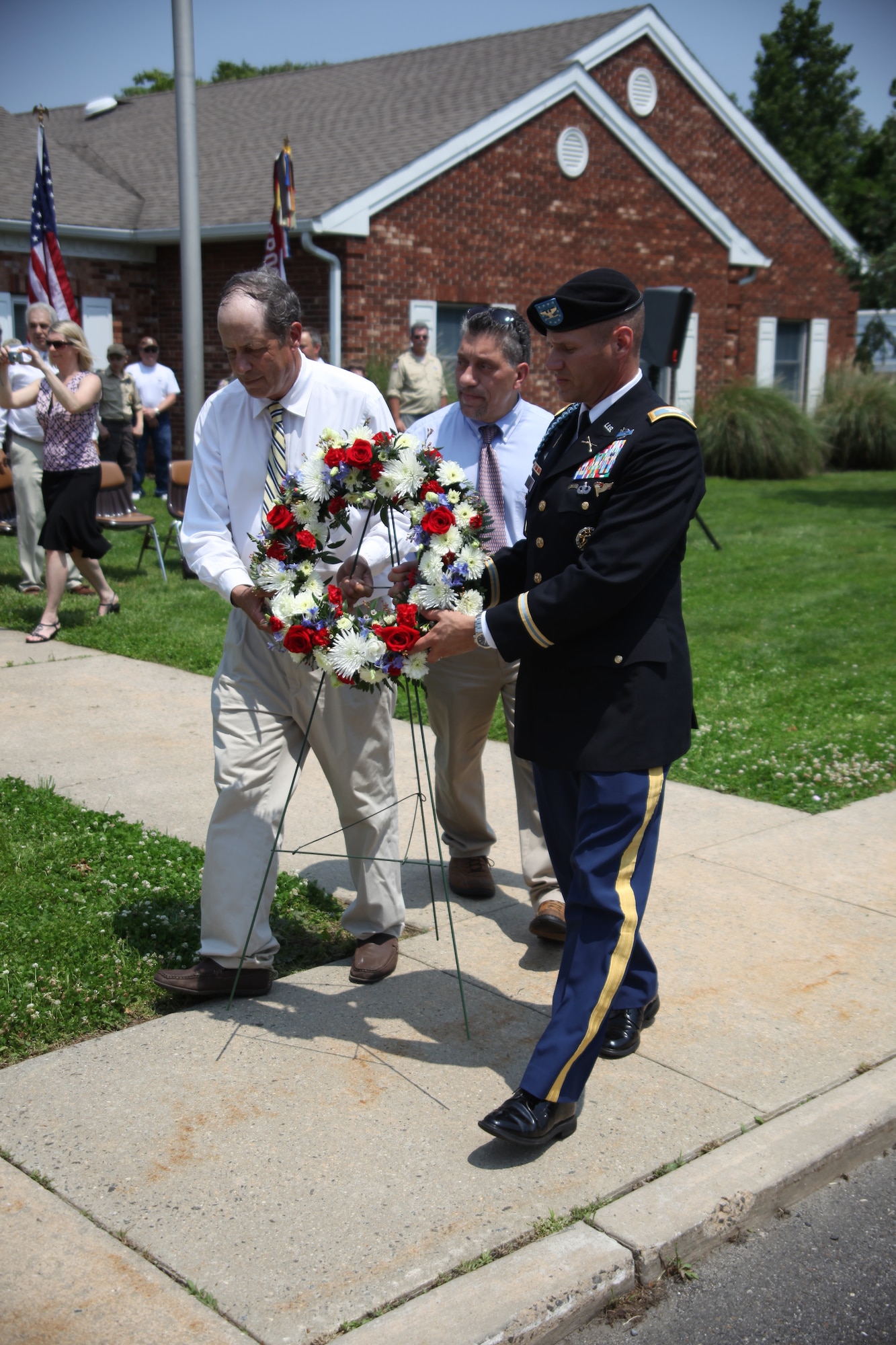 Col. Craig A. Osborne, 174th Infantry Brigade commander, participated in two Memorial Day events May 28. Osbourne first took part in the parade at the Brig. Gen. William C. Doyle Memorial Cemetery Memorial Day Ceremony and the North Hanover Township Memorial Day parade and ceremony. (U.S. Air Force photo by 2nd Lt. David J. Murphy/Released)
