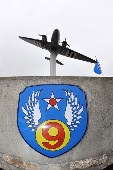 A model of a C-47 Skytrain sits atop a memorial June 1, 2012, in Picauville, France. The memorial pays tribute to Airmen of the 9th Air Force and 82nd and 101st Airborne paratroopers who lost their lives when their C-47 aircraft were brought down by German anti-aircraft artillery in the early morning hours of June 6, 1944. The aircraft and aircrews paid the ultimate sacrifice supporting the famous Normandy D-Day invasion of France. Members of the Air Force Reserve Command's 302nd, 910th and 440th Airlift Wings took part in this year's 68th Anniversary commemoration of the historic invasion. (U.S. Air Force photo/Staff Sgt. Stephen J. Collier)