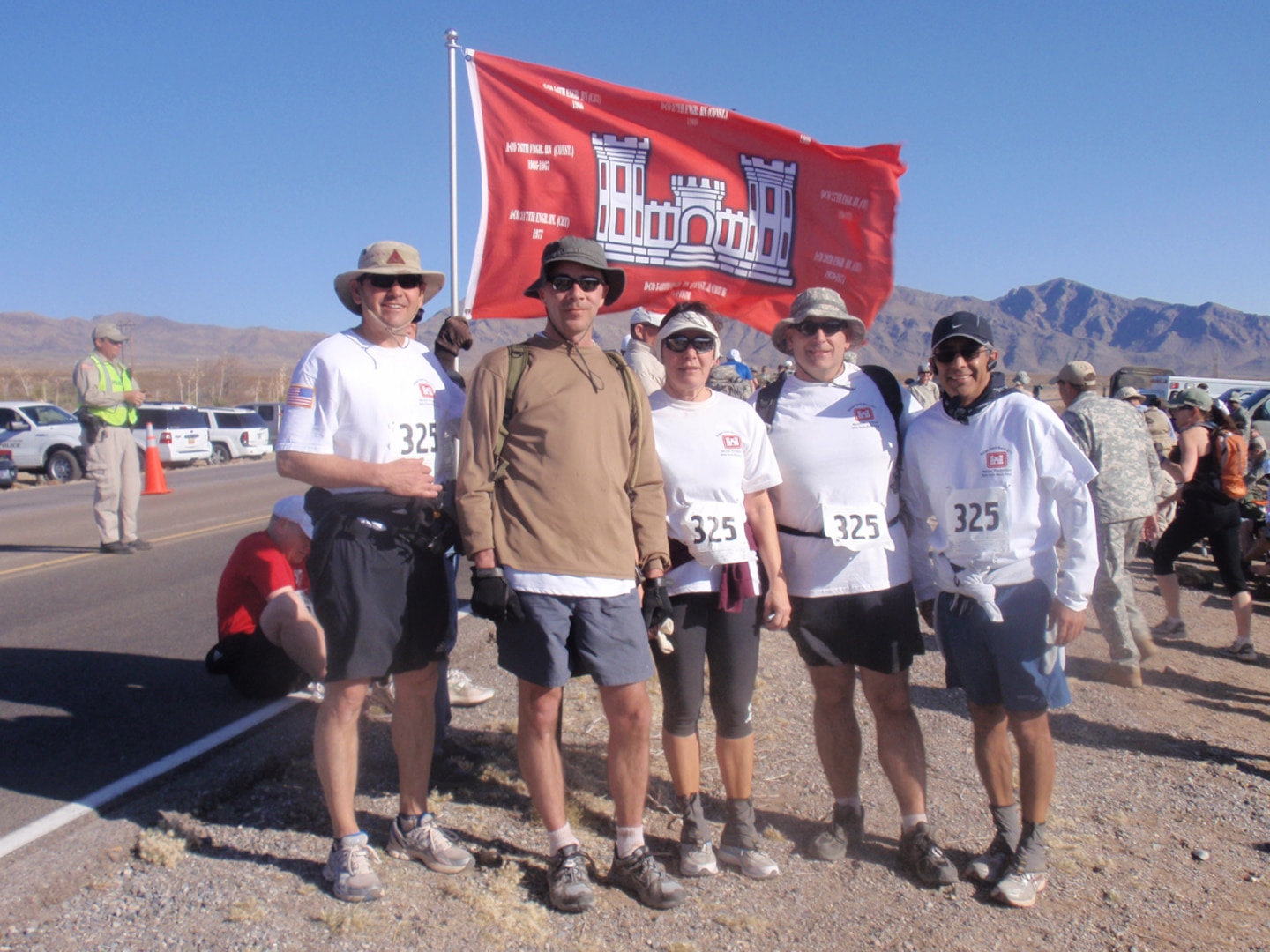 (L to R) Russ Jaramillo, Lt. Col. Williams, Christine Glidden, Maj. Richard Collins and Jerry Nieto pose during the March. 