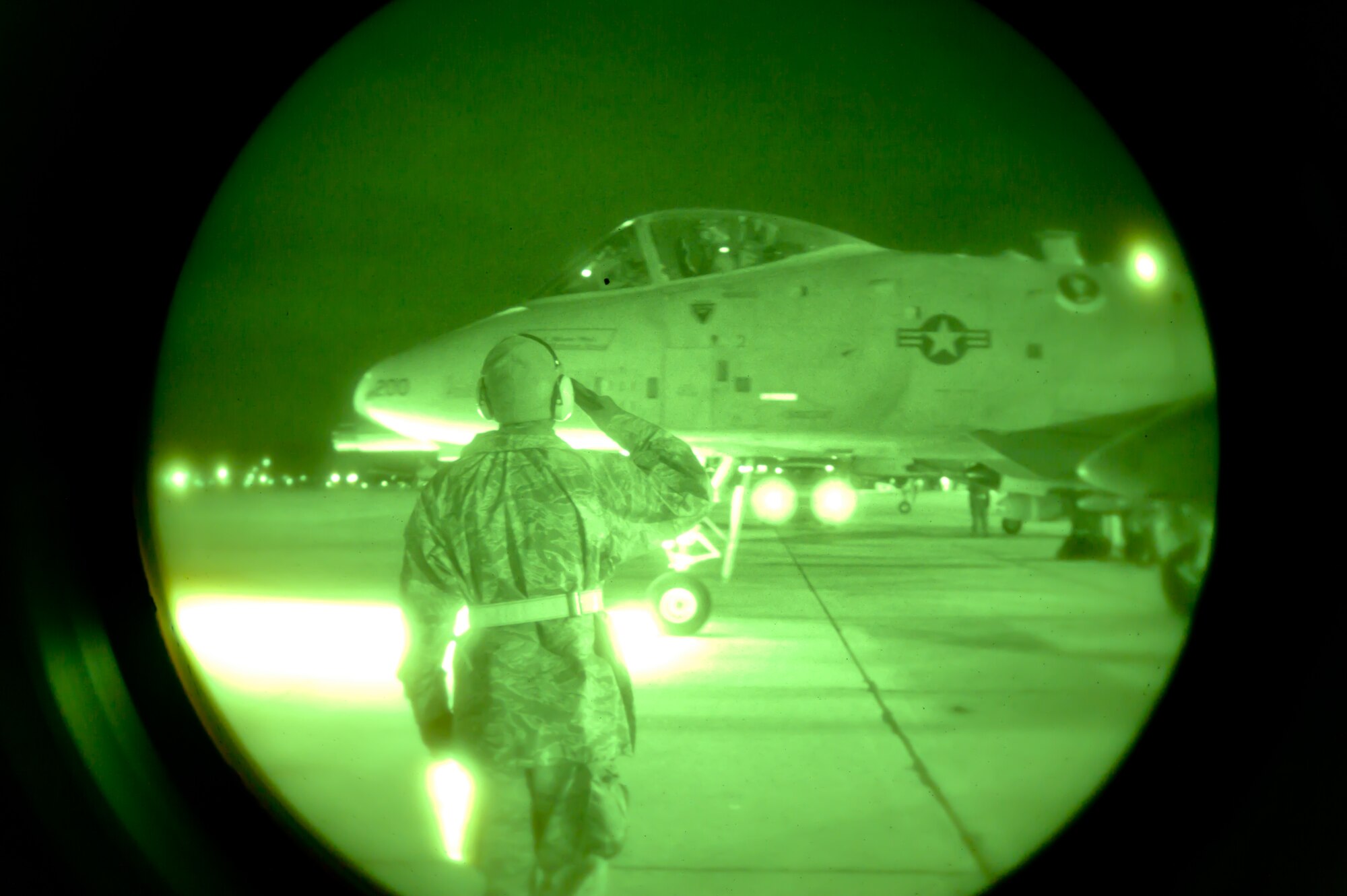Instructors from the 66th Weapons Squadron (WS), along with students enrolled in the United States Air Force Weapons School, and pilots with the 190th Fighter Squadron (FS) prepare to take off on a night mission in their A-10 Thunderbolt IIs from Gowen Field, Boise, Idaho on November 10. The 66th WS, stationed at Nellis Air Force Base, Nevada, is conducting USAF Weapons School training from Gowen Field, in conjunction with A-10s from the 190th FS, and other agencies and units, providing realistic training opportunities in nearby ranges.  (U.S. Air Force by Staff Sgt. Robert Barney)