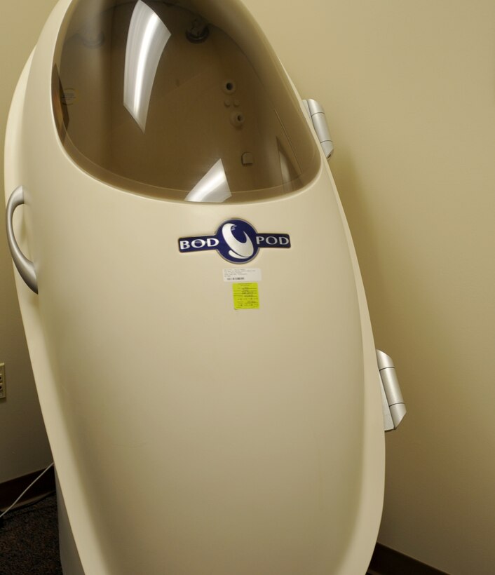 The BOD POD sits empty at the Langley Air Force Base, Va. Health & Wellness Center, June 1, 2012. The pod uses air displacement to measure the body composition of an individual, accurate within two percent. (U.S. Air Force photo by Senior Airman Jarad A. Denton/Released)