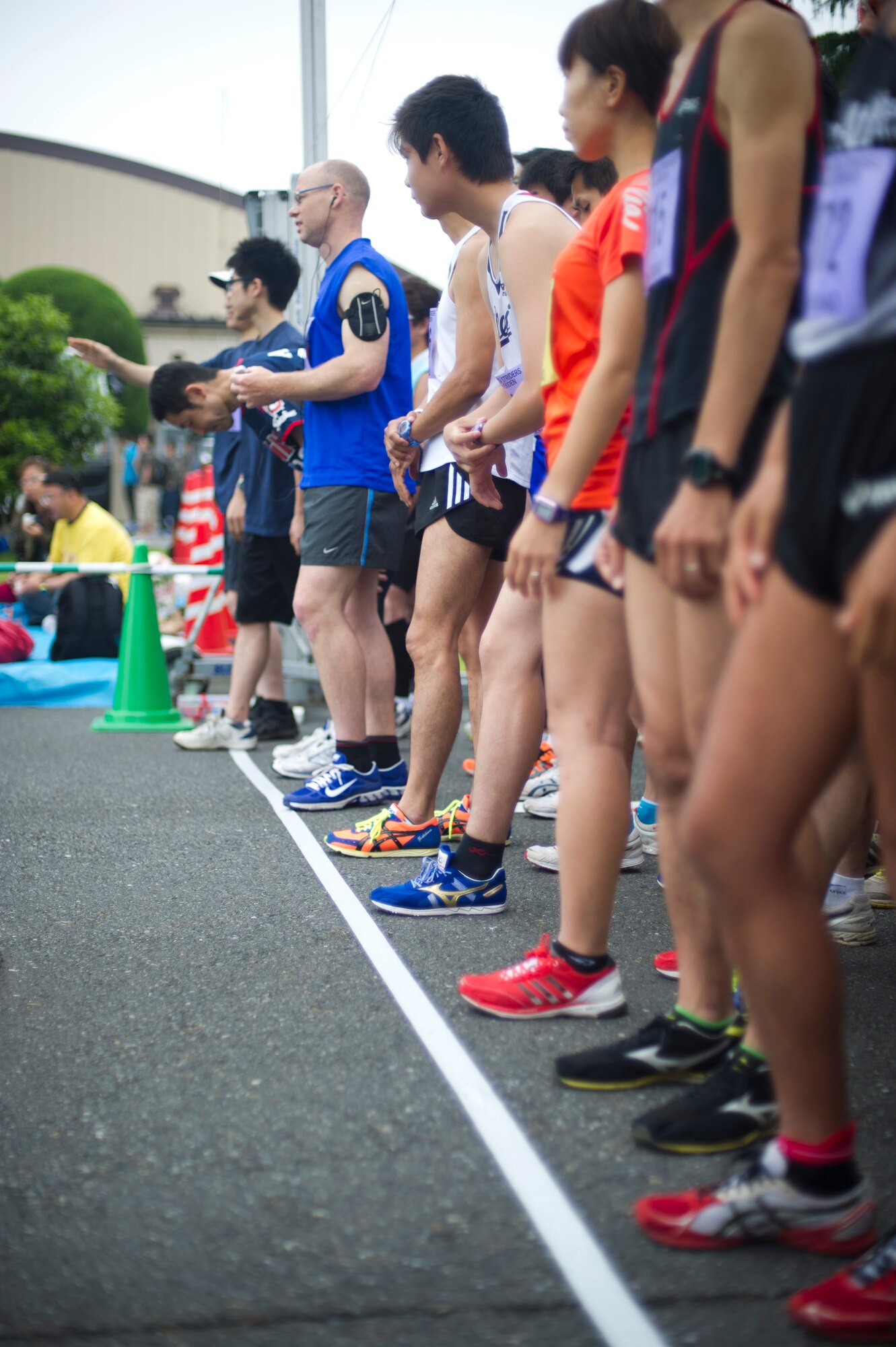 YOKOTA AIR BASE, Japan -- Runners get ready to start the 5K race June 3, 2012, during the 28th annual Ekiden Run at Yokota, Air Base, Japan. The event was open to all categories of runners including children, beginners and experienced runners. (U.S. Air Force photo by Staff Sgt. Stacy Moless)