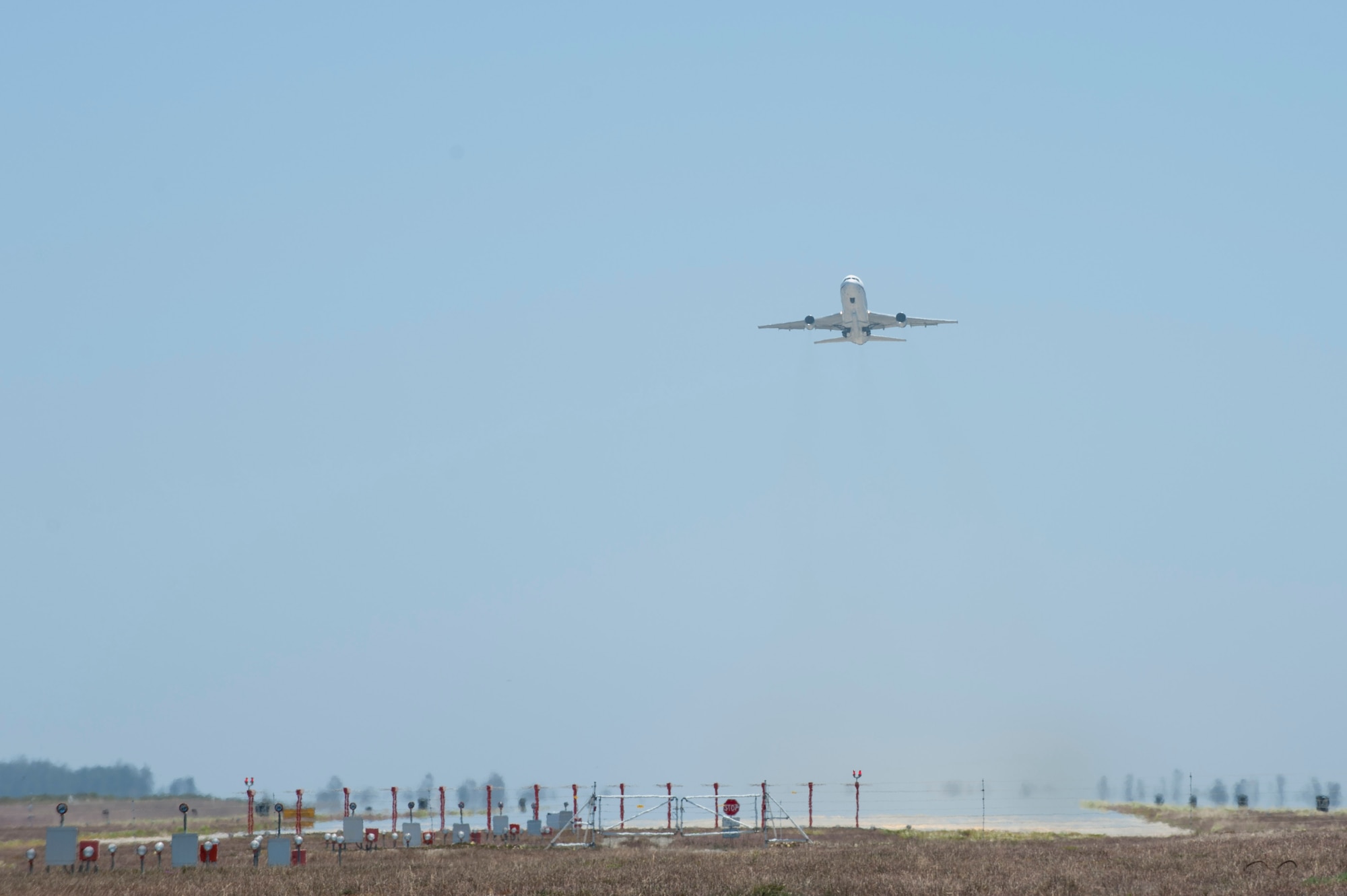 VANDENBERG AIR FORCE BASE, Calif.-- An Orbital Sciences Corporation owned L-1011 "Stargazer” takes-off with a Pegasus rocket carrying the Nuclear Spectroscopic Telescope Array satellite here Tuesday, June 5, 2012. The NuSTAR satellite will image high-energy X-rays, giving scientists a new perspective on black holes, supernovae and galactic nuclei. (U.S. Air Force photo/Staff Sgt. Levi Riendeau)