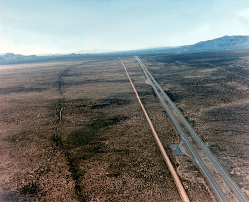 The Camino Real trail segments, known as the Los Alamitos Road, cross the Corps’ Galisteo Dam project. Portions of the road are still visible today downstream of the dam and also on private land north of the reservoir. 