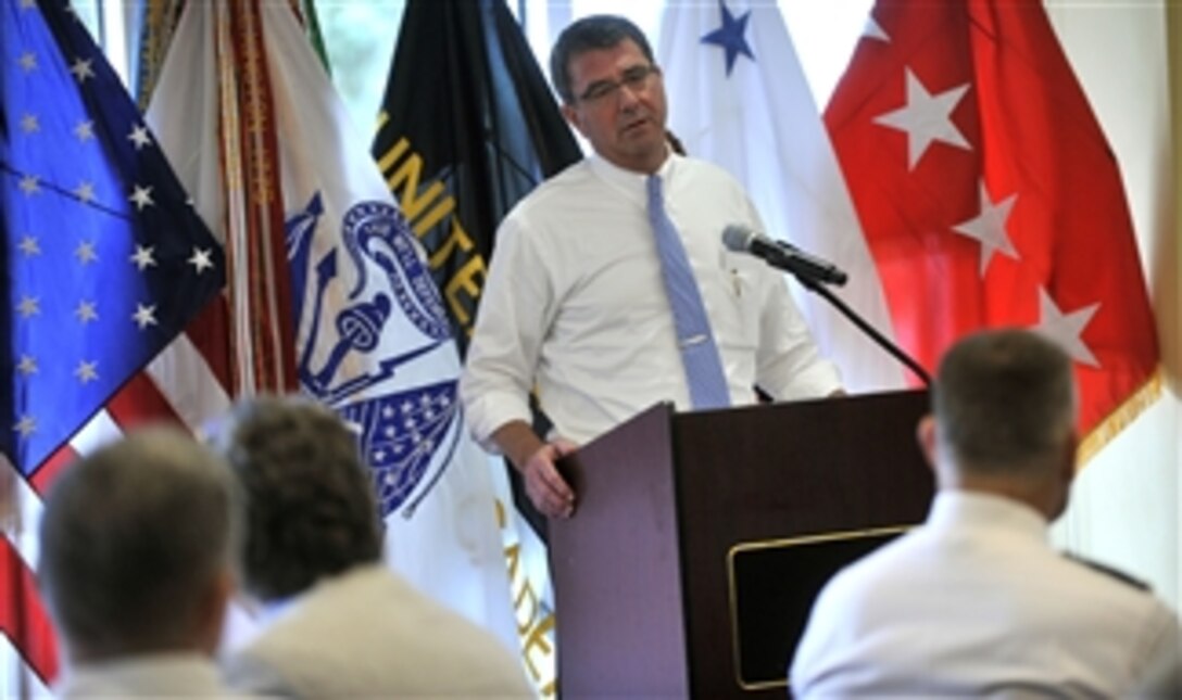 Deputy Secretary of Defense Ashton B. Carter speaks to the attendees of the Senior Conference XLIX at the United States Military Academy at West Point, N.Y., on June 4, 2012.  The conference provides a forum for distinguished representatives from the private sector, government, academia, the think-tank community, and the joint military services to discuss topics of national security importance.  