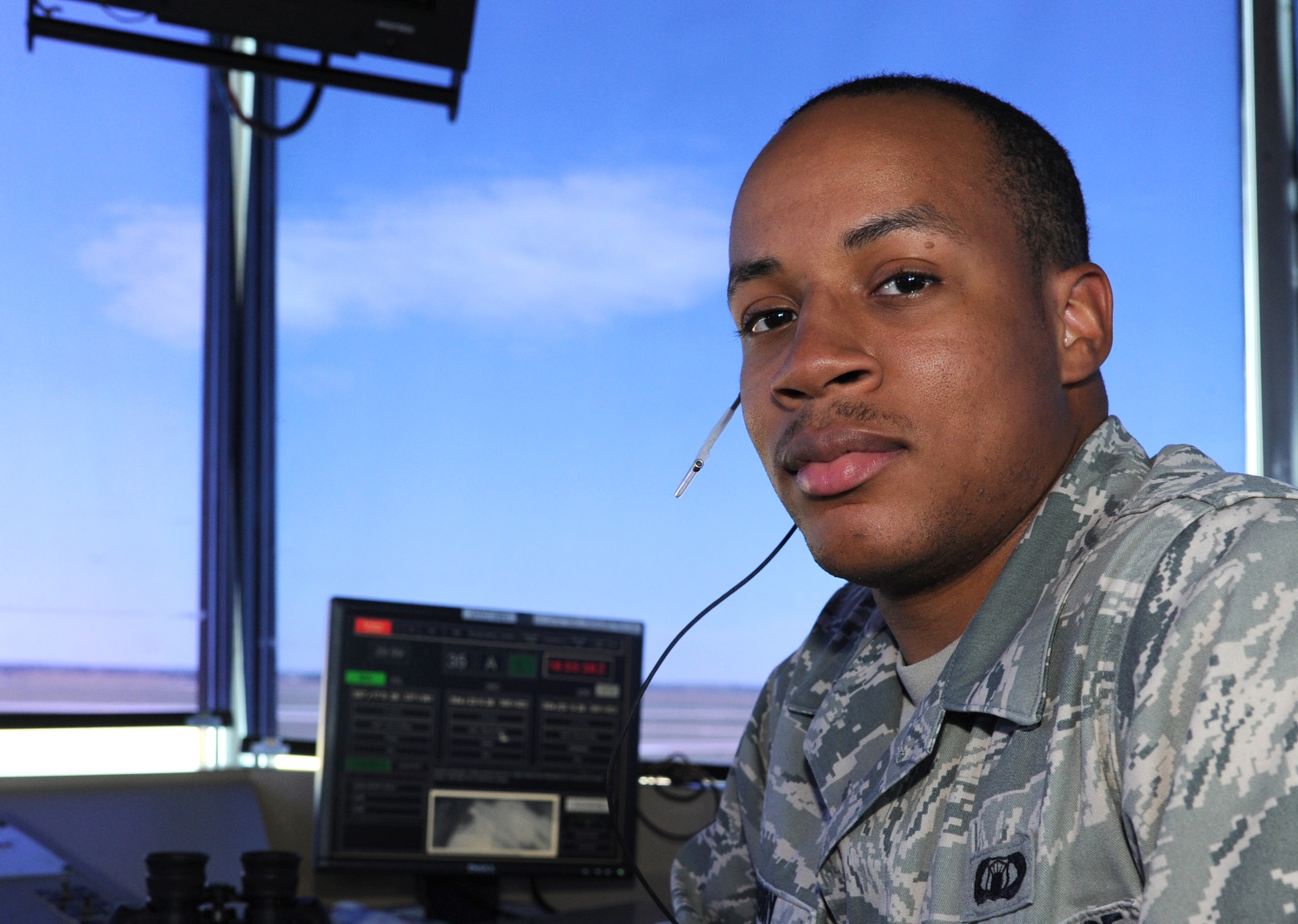 Senior Airman Jamal Perry, an air traffic controller with the 71st Operations Support Squadron, is the 71st Flying Training Wing Airman of the Month for May at Vance Air Force Base, Okla. (U.S. Air Force photo/ Airman 1st Class Frank Casciotta)
