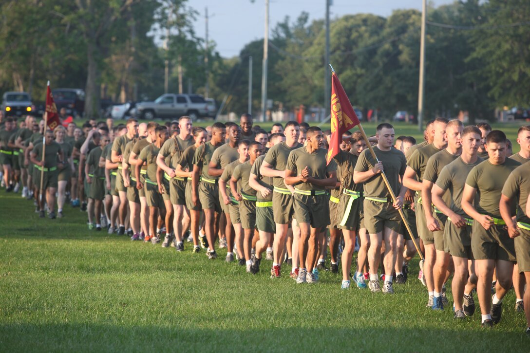 Battalion physical training is one of the many ways Headquarters and Support Battalion instills unit cohesion. Battalion PT is conducted the first Friday of every month. 