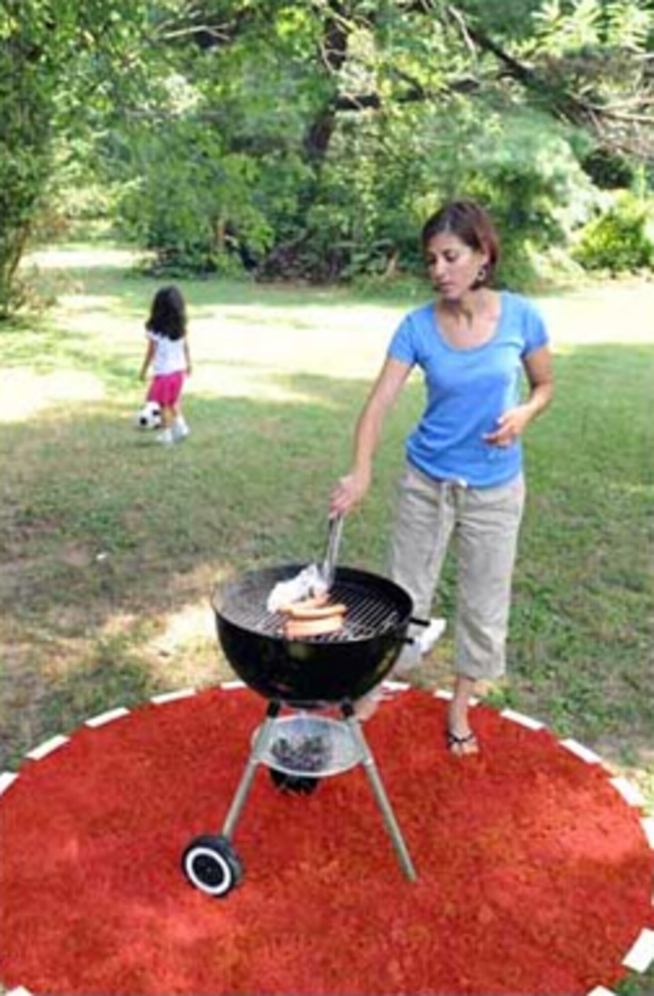 Place your grill a safe distance from play areas and keep children away from the grill area by declaring a three-foot "safe zone." (Courtesy image)