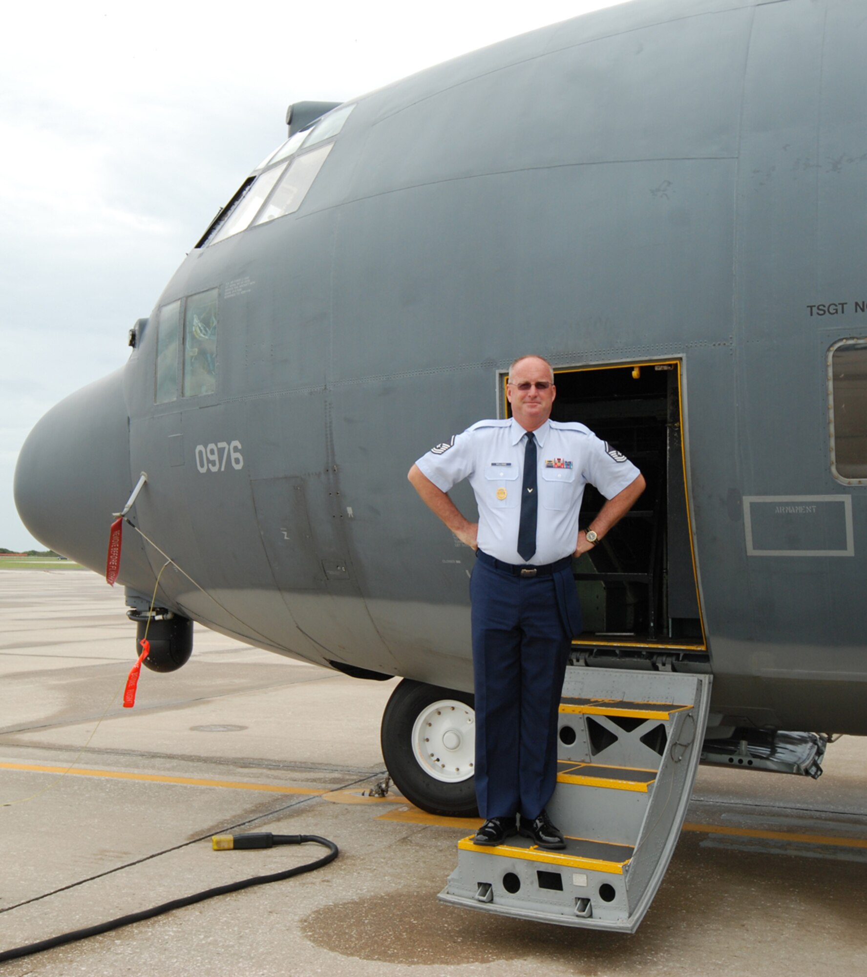 Eighty Air Force cadets, among the best of the best, of different Junior Reserve Officer Training Corps units from four local Brevard County High Schools, spent a week at Patrick Air Force Base, Fla. learning about the Air Force. On June 7 they toured 920th Rescue Wing combat-search-and-rescue aircraft, and learned about its mission during a brief given by Col. Rob Ament, the 920th RQW vice wing commander. (U.S. Air Force photo/Capt. Cathleen Snow)