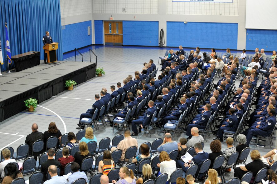 McGHEE TYSON AIR NATIONAL GUARD BASE, Tenn. - The Paul H. Lankford Enlisted Professional Military Education Center holds a combined graduation ceremony for the students of Airman Leadership School Class 12-4 and Noncommissioned Officer Academy Class 12-5 at Wilson Hall here, June 7, 2012. (National Guard photo by Master Sgt. Kurt Skoglund/Released)