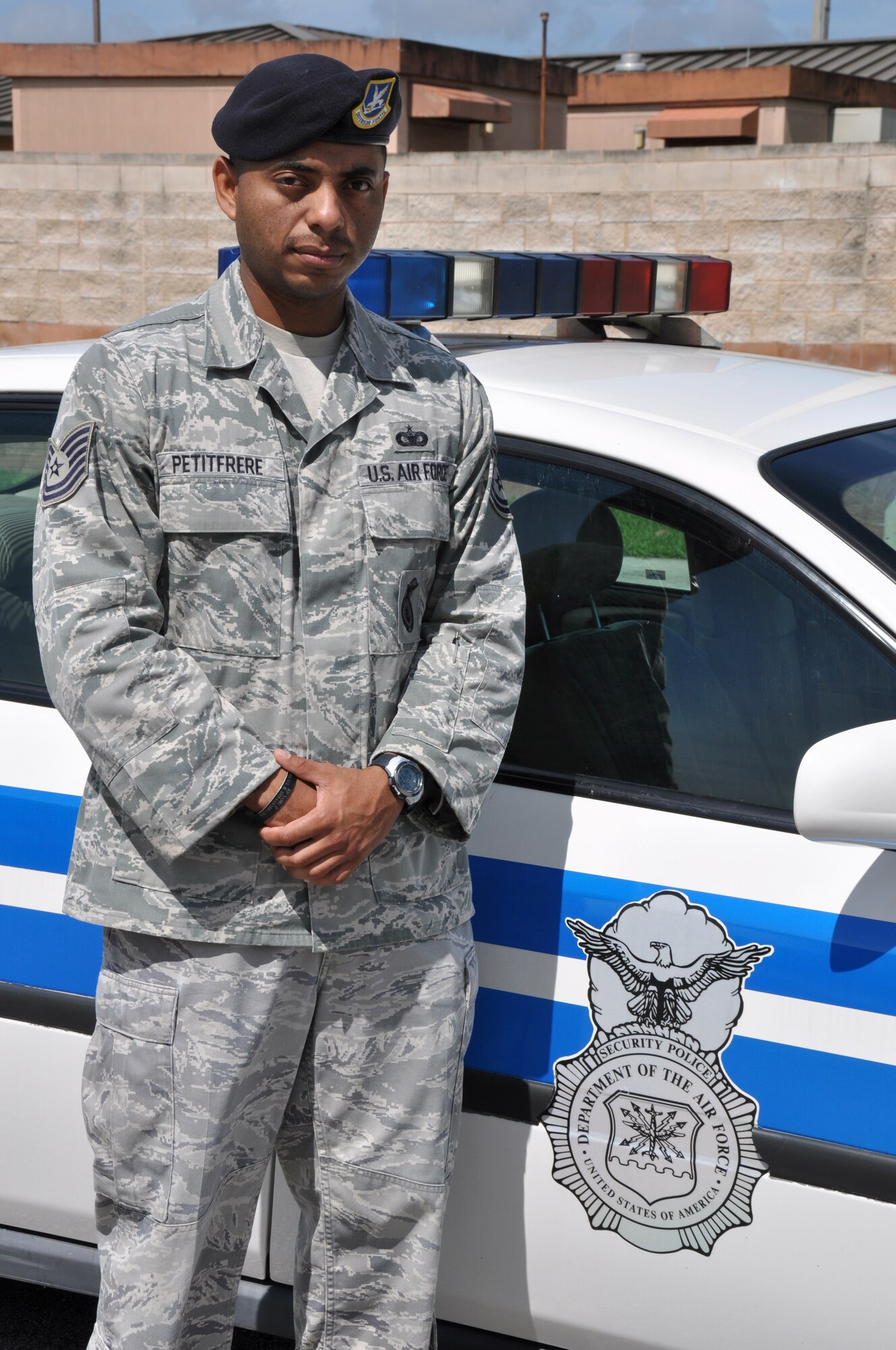 Tech. Sgt. Osvaldo Petitfrere, 482nd Security Forces Squadron, who is also a full-time sheriff’s deputy with the Broward Sheriff’s Office, found himself in the middle of a deadly situation. A lone gunman shot at, and wounded, two law enforcement officers on Florida’s Turnpike before ultimately turning the gun on himself and committing suicide. During the incident, Petitfrere returned fire on the gunman, David Edwin Bradley, 23, of Miami Gardens, and is credited with saving the life of Key Biscayne police officer Nelia Real due to his quick actions of transporting her to the hospital in his patrol car. (U.S. Air Force photo/Senior Airman Jacob Jimenez)
