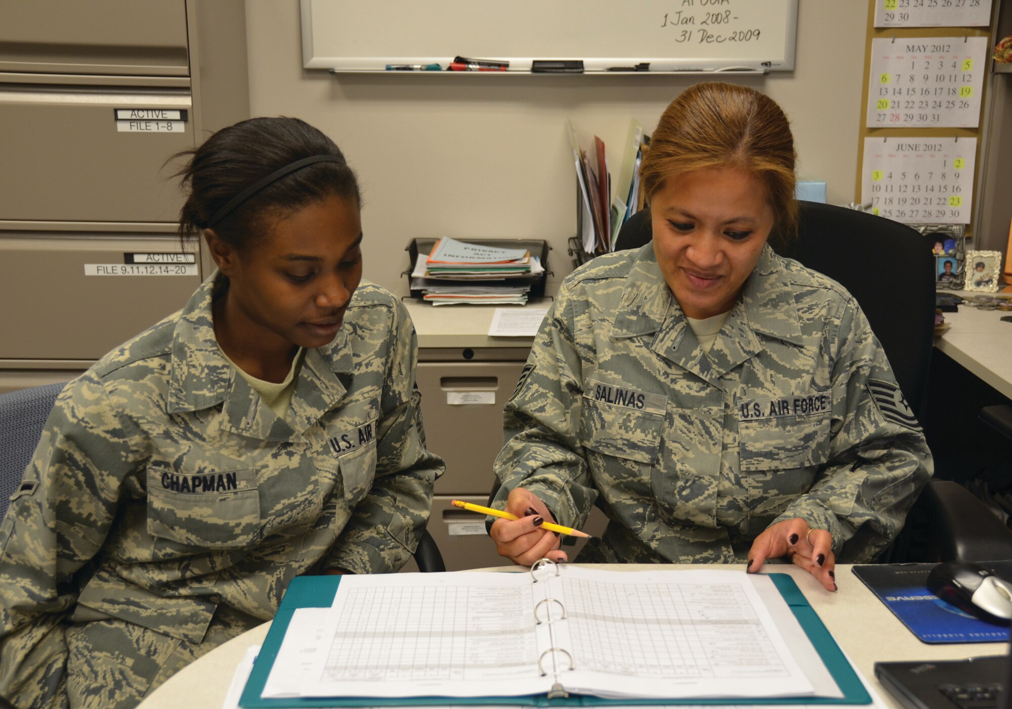 WRIGHT-PATTERSON AIR FORCE BASE, Ohio - Tech. Sgt. Rhoda Salinas, 445th Force Support Squadron, is the wing's June Spotlight performer. (U.S. Air Force photo/Stacy Vaughn)