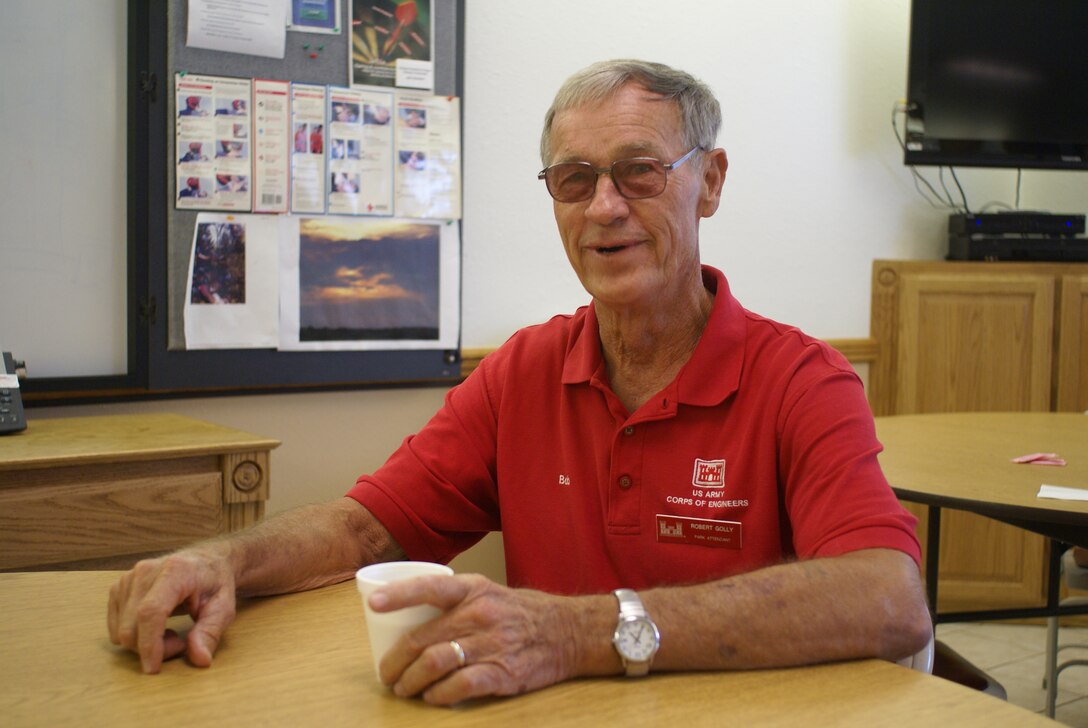 Robert Golly, a U.S. Army Corps of Engineers gate attendant at Lake Texoma, situated in Texas and Oklahoma, May 21, 2012, is seen at the lake office before he was presented a Lifesaving Award from USACE for pulling two brothers to safety from their sinking boat.

