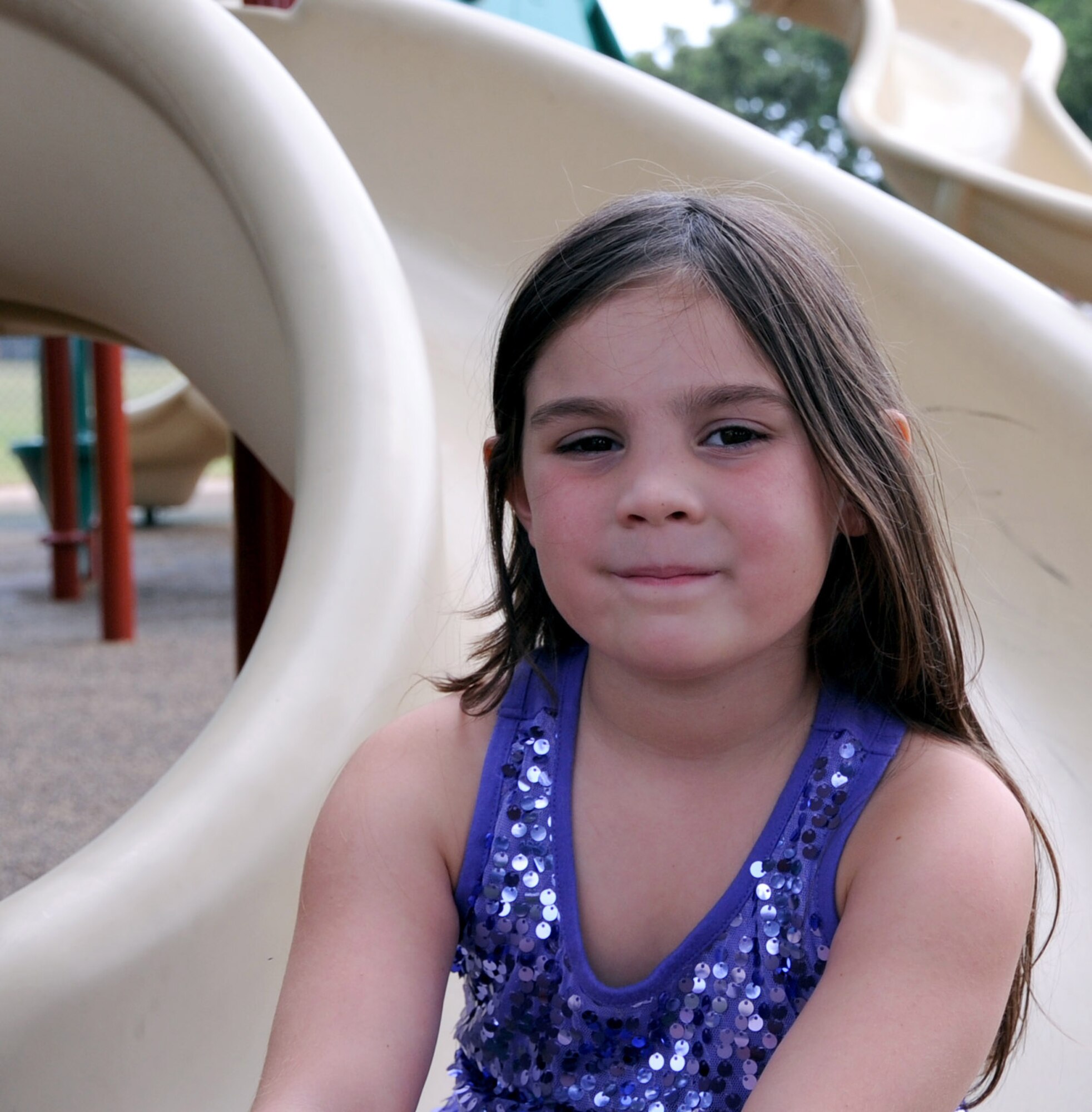 Allison Hemberger, 6, daughter of Tech. Sgt. Aaron Hemberger, deployed, and Tech. Sgt. Danielle Hemberger, Air Force Global Strike Command.


"Father's Day is a day when you give your dad presents and make him breakfast. This year I will not get to spend time with him because he is deployed, but I hope to get to Skype with him. My most memorable time with my dad was when we went to a fair and rode the roller coasters, ate cotton candy, rode on the inner tubes and went shopping. While we were at the water park, my dad thought that the water was so cold...it was really funny." (U.S. Air Force photo/La'Shanette V. Garrett)(RELEASED)  
