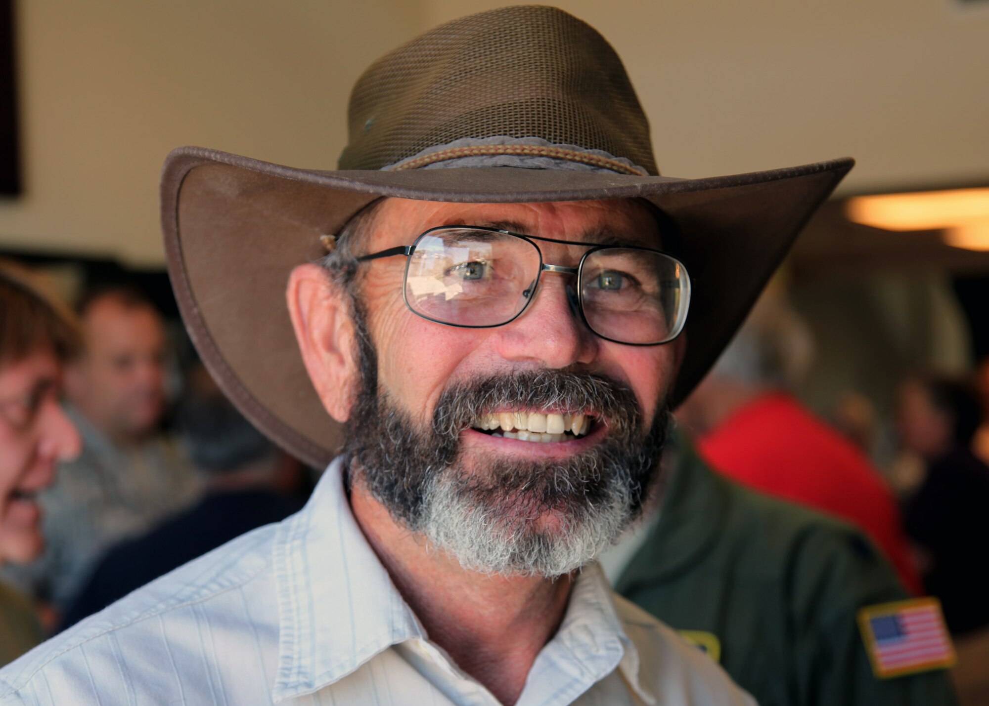 TRAVIS AIR FORCE BASE, Calif. -- Senior Master Sgt. (Ret.) David J. Raymond shows off his post-retirement beard during the 349th Air Mobility Wing Alumni Day, June 2, 2012 at Travis Air Force Base, Calif.  Raymond retired in April after more than 40 years' of uniformed service to the America. (U.S. Air Force photo / Lt. Col. Robert Couse-Baker)
