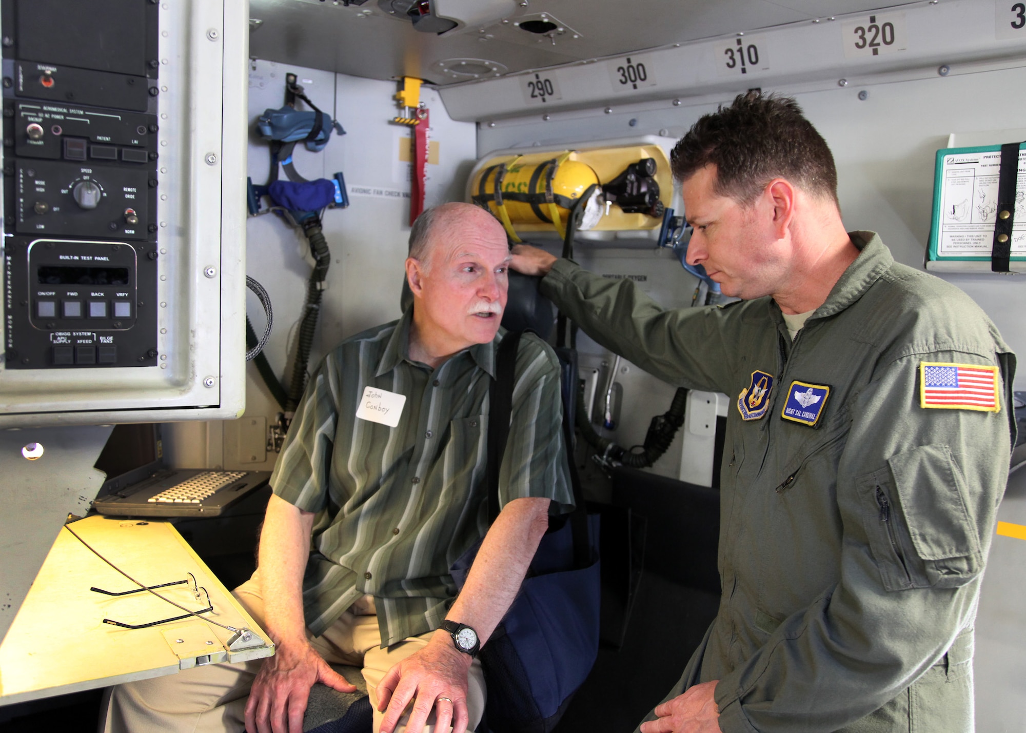 TRAVIS AIR FORCE BASE, Calif. -- Current and past members of the 349th Air Mobility Wing reinforced the wing's proud heritage and commitment to excellence during Alumni Day, June 2, 2012 at Travis Air Force Base, Calif.  The day's events included the ribbon cutting ceremony for the Heritage Hall in the Wing Headquarters; a BBQ lunch sponsored by the 349th Chiefs Group, the 349th Officer's Spouses Club and Mr. Stanley Davis; and a static display tour of a C-17 Globemaster III.  The day's festivities cumulated with a banquet featuring remarks by Brig. Gen. Dale R. Baumler, former 349 AMW and 14th Air Force commander; and by Brig. Gen. John C. Flournoy, Jr., current 349 AMW commander; and music by the Band of the Golden West. (U.S. Air Force photo / Lt. Col. Robert Couse-Baker)