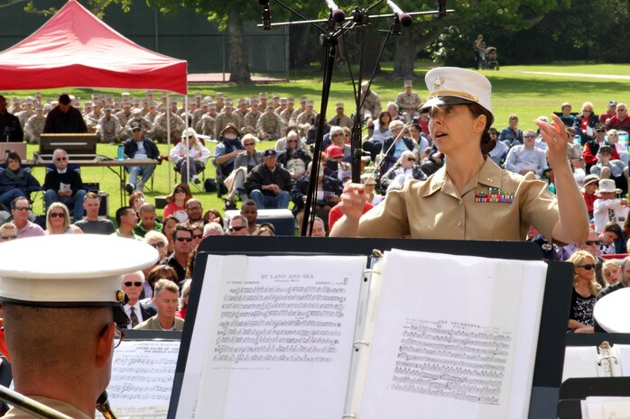 Marine Corps Recruit Depot San Diego held their annual Summer Concert June 9, for military families. The concert included songs such as By Land and Sea, The Thunderer and Amparita Roca. Chief Warrant Officer 2 Stephanie M. Wire, the band officer with The Marine Band San Diego said, ''it's a pleasure to perform. Thats part of the deal when you become a musician. It's a lot of joy that comes from being able to express yourself with music but to be able to share that with others makes it that much better.'' 