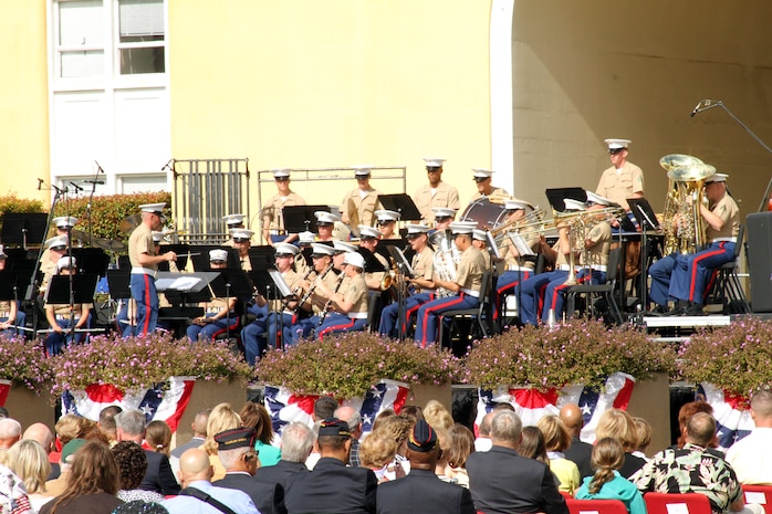 Marine Corps Recruit Depot San Diego held their annual Summer Concert June 9, for military families. The concert included songs such as Tribute to the Count, The Hobbits and Semper Fidelis. Many former and or retired Marines stood out in the audience with Marine jackets and shirts. David Baker, a former Marine who fought in World War II as a sharp shooter with reconessance said, ''I'm with my wife and daughter and it's really great. I saw this years ago and I'm definetely going next year.''