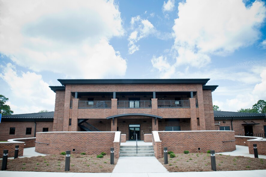 The new 93d Air Ground Operations Wing and 23d Mission Support Group headquarters building is a $10.2 million, 36,154 square feet facility that has taken two years to build. The facility has a Leadership in Energy and Environmental Design rating of Silver, certifying it is environmentally responsible and is a healthy place to live and work. (U.S. Air Force photo by Staff Sgt. Jamal D. Sutter/Released) 