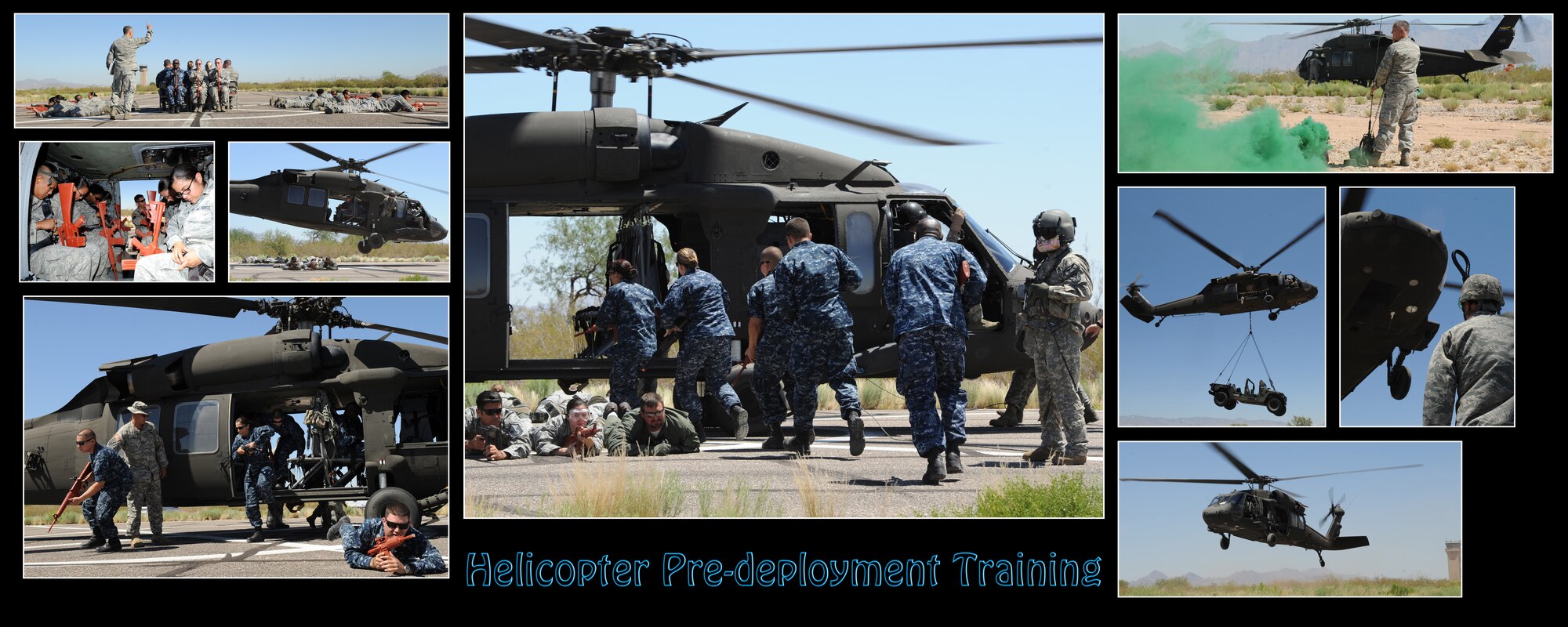 Members from the U.S. Army, Air Force, Navy and Marine Corps came out for helicopter pre-deployment training at Davis-Monthan Air Force Base, Ariz., June 7, 2012. 
