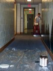 1st Lt. Joe Gagnon, 35th Fighter Squadron pilot, helps renovate a dormitory using self-help supplies from the 8th Civil Engineer Squadron June 9, 2012, at Kunsan Air Base, Republic of Korea. (U.S. Air Force photo/1st Lt. Ryan Clisset)