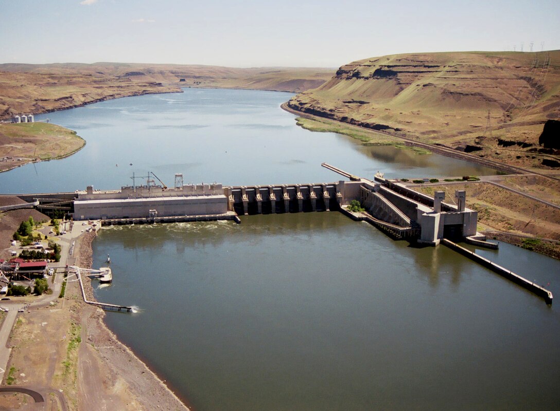 The dam is located at the head of Lake Sacajawea, the reservoir created by Lower Monumental Dam. It is 3,791 feet long, with an effective height of about 100 feet. The dam is a concrete gravity-type dam, with earthfill abutment embankments.