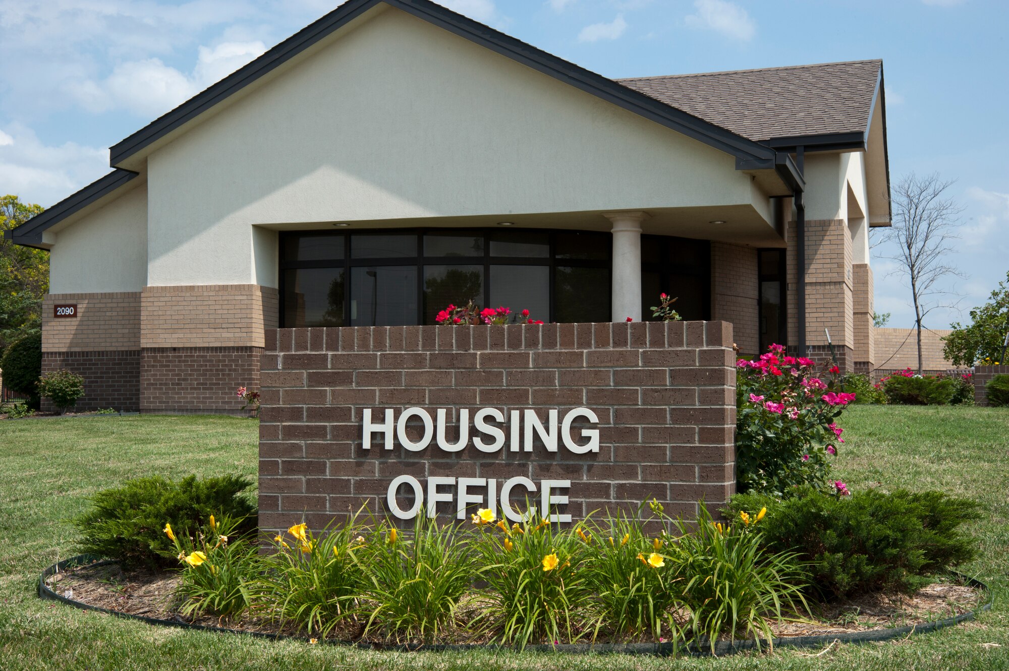 McConnell’s Housing Office is located across the street from the main gate, McConnell Air Force Base, Kan. The 22nd Civil Engineering Squadron is hosting the annual base housing garage sale June 15 and 16, 2012. (U.S. Air Force photo/Airman 1st Class Jose L. Leon)