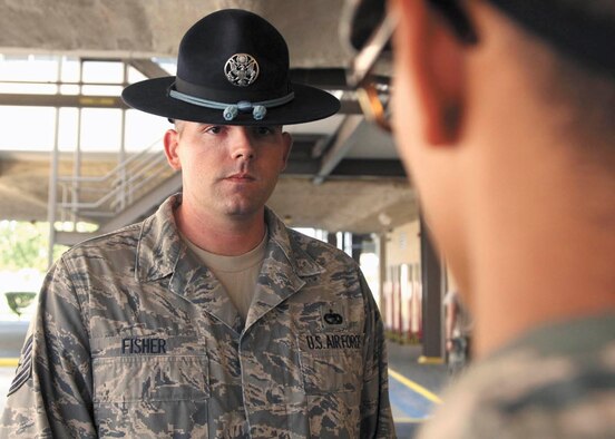 Tech. Sgt. Brian Fisher, an instructor at the Military Training Instructor School, is the Air Force’s outstanding basic military instructor of the year for 2011. (U.S. Air Force photo/Robbin Cresswell)
