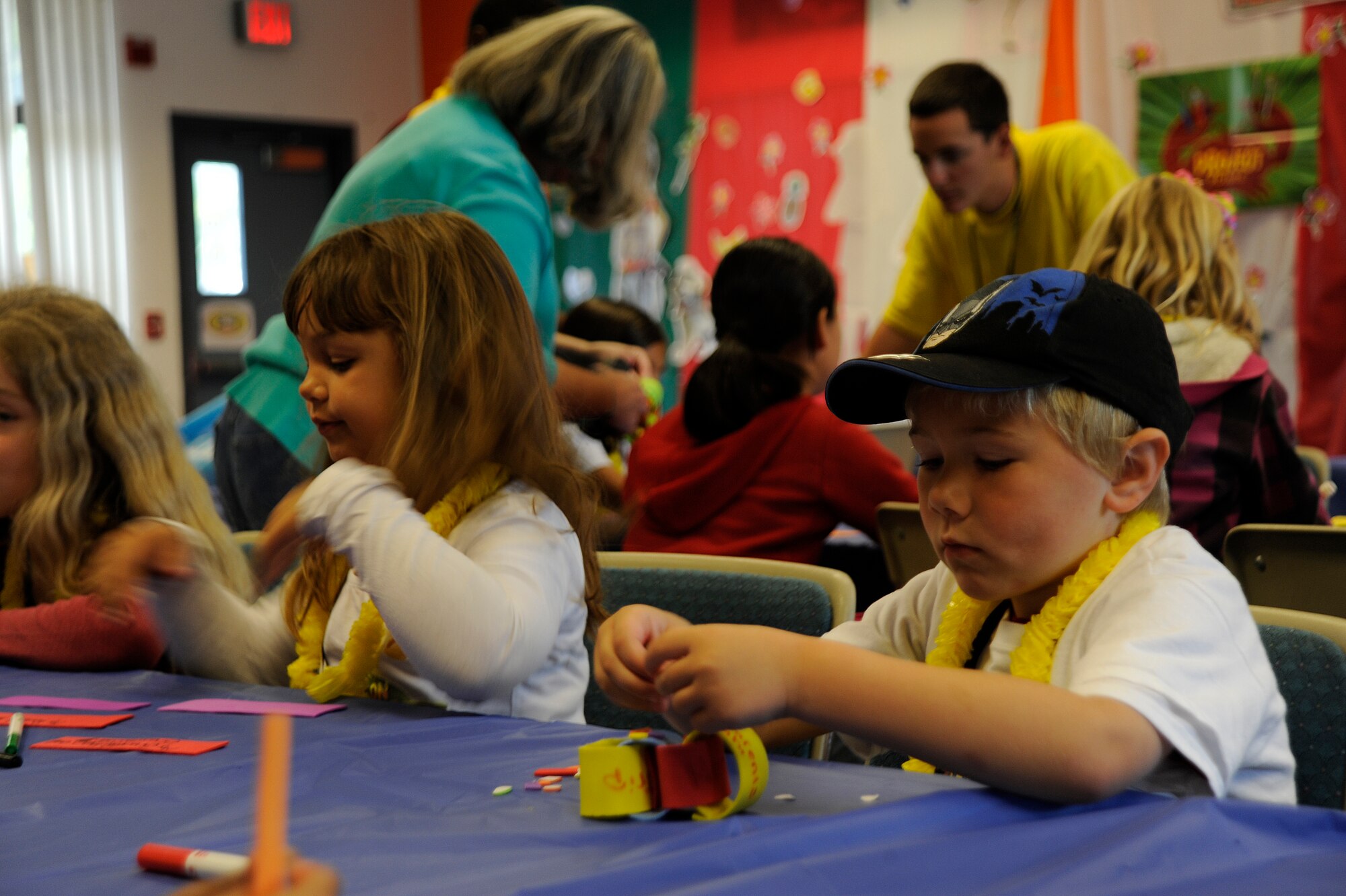 VANDENBERG AIR FORCE BASE, Calif. -- Gavin Jones, son of Tech. Sgt. David Jones, a 614th Air and Space Operations Center member, works on his arts and craft project during a Vacation Bible School class on base Friday, June 15, 2012. The school is in their tenth year of operation teaching 140 students in five different classes with the help of more than 50 base volunteers. (U.S. Air Force photo/Staff Sgt. Andrew Satran) 

 