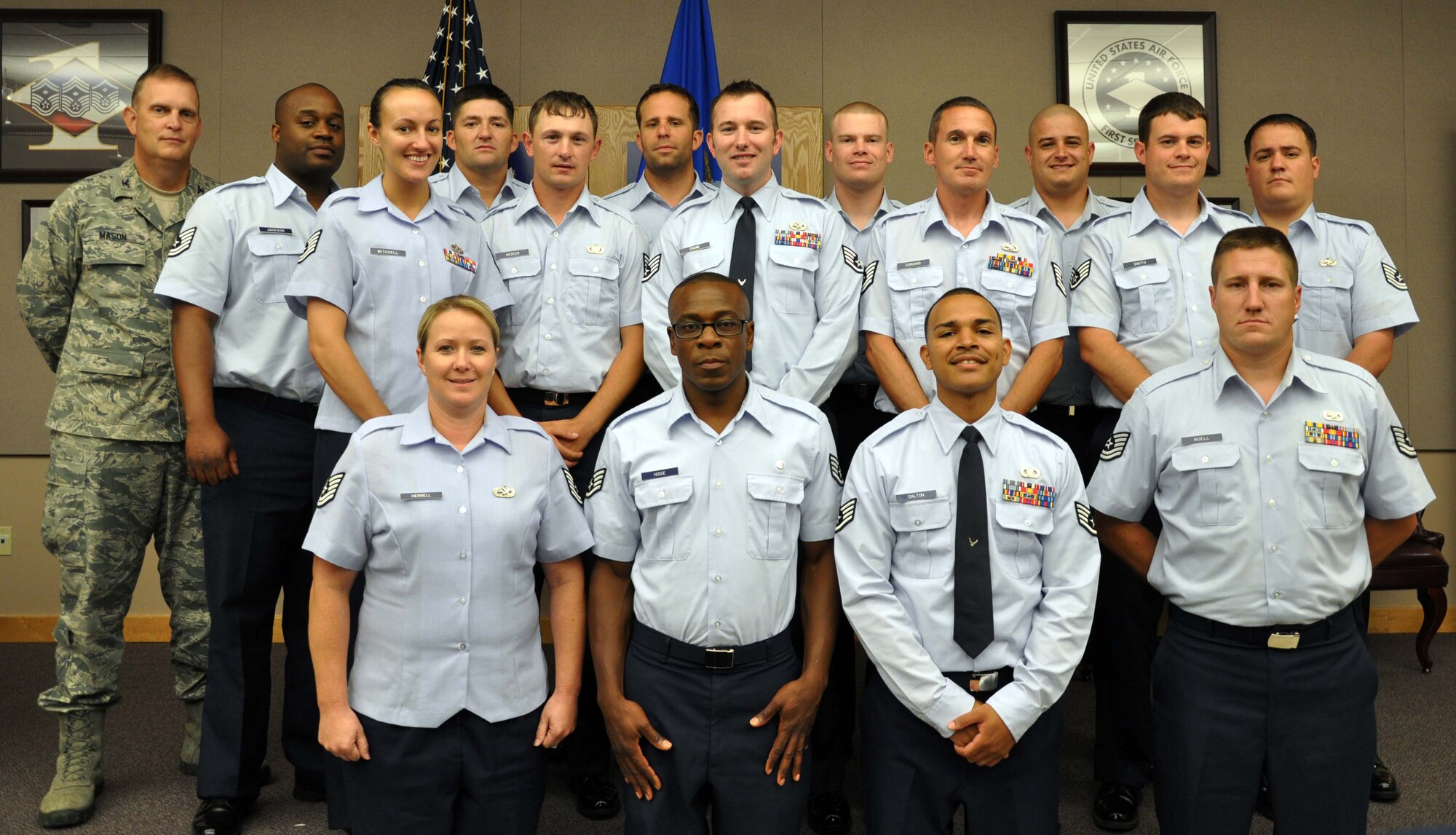 Fifteen members of the 931st Air Refueling Group, McConnell Air Force Base, Kan., graduated from the Air Force Reserve Command Noncommissioned Officer Leadership Course, June 15, 2012.  The course instructed students in the dynamics of leadership, as well as quality management and team development.  (U.S. Air Force photo by 1st Lt. Zach Anderson)