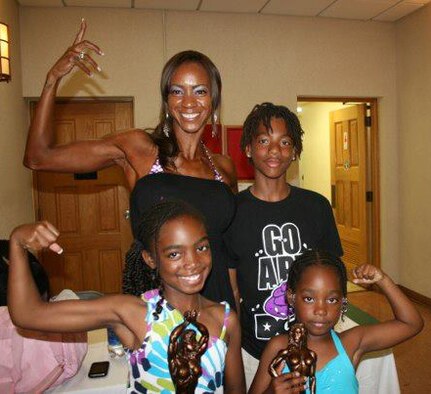 Tech. Sgt. Ashaunettae Pollard-Young tries to pass on her habits to her children as well. Sometimes, she gets them involved with her workouts, or brings them to the gym with her after work. (Courtesy photo)