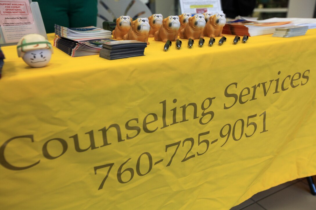 Marine and Family Programs provided military service members with a Combat Operational Stress resource and information booth at the entrance to Pendleton's Marine Corps Exchange, June 15, in effort to shed light on Combat Operational Stress. Some indicators of COS are disassociation, mood swings and even emotional, verbal or physical outburst.