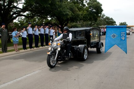 The remains of Spc. Kedith L. Jacobs, 21, of Denver, Colo., arrived at Joint Base San Antonio-Randolph June 18.  Jacobs died May 27 in Chak-E Wardak District, Afghanistan, when his unit was attacked by enemy forces.  He was assigned to Headquarters and Headquarters Company, 2nd Battalion, 5th Infantry Regiment, 3rd Brigade Combat Team, 1st Armored Division, Fort Bliss, Texas.  Funeral services will be held at Colonial Funeral Home in Universal City, Texas, followed by internment at JBSA-Fort Sam Houston Cemetery. People from JBSA-Randolph lined Harmon Drive for the memorial procession through Randolph. (U.S. Air Force photo by Melissa Peterson)