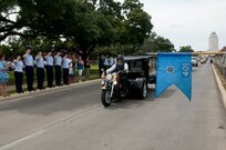 The remains of Spc. Kedith L. Jacobs, 21, of Denver, Colo., arrived at Joint Base San Antonio-Randolph June 18.  Jacobs died May 27 in Chak-E Wardak District, Afghanistan, when his unit was attacked by enemy forces.  He was assigned to Headquarters and Headquarters Company, 2nd Battalion, 5th Infantry Regiment, 3rd Brigade Combat Team, 1st Armored Division, Fort Bliss, Texas.  Funeral services will be held at Colonial Funeral Home in Universal City, Texas, followed by internment at JBSA-Fort Sam Houston Cemetery. People from JBSA-Randolph lined Harmon Drive for the memorial procession through JBSA-Randolph. (U.S. Air Force photo by Melissa Peterson)