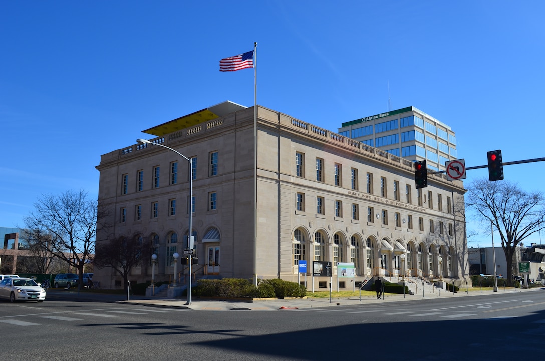 GRAND JUNCTION, Colo. — The Wayne N. Aspinall Federal Building here, shown March 23, 2012. The U.S. Army Corps of Engineers Sacramento District's regulatory office is located in the historic building, built in 1918, which is currently undergoing renovations by the U.S. General Services Administration to reach a net zero energy rating.