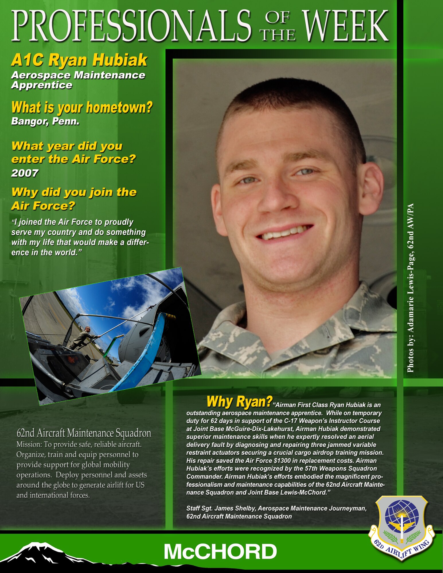 Airman 1st Class Ryan Hubiak (U.S. Air Force graphic/Adamarie Lewis-Page)