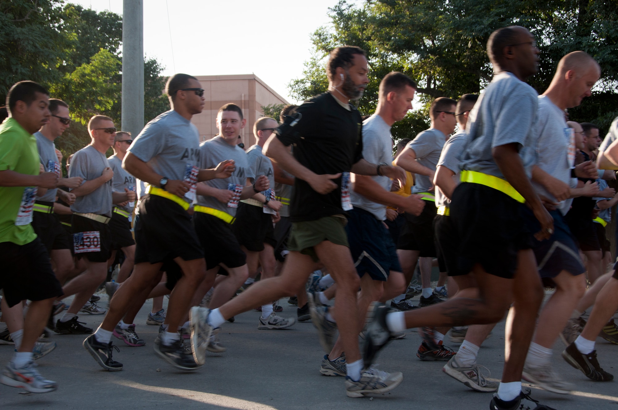 Bagram MWR held a special early morning 5k run in honor of deployed fathers on Father's Day. Bagram dining facility workers also added some Father's Day flair and provided "fatherly" meals.  (U.S. Air Force photo/SSgt. Neal Uranga)