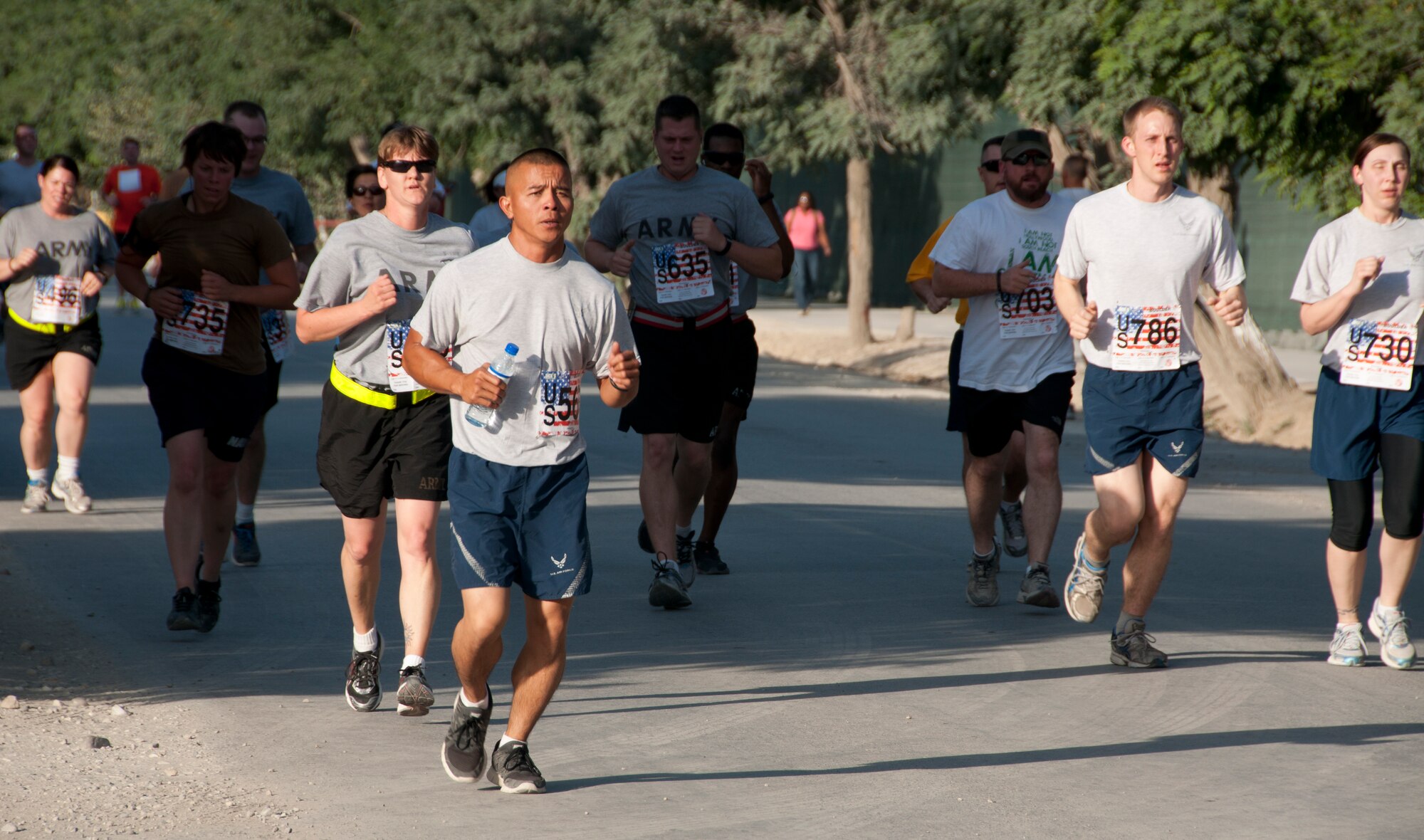 Bagram MWR held a special early morning 5k run in honor of deployed fathers on Father's Day. Bagram dining facility workers also added some Father's Day flair and provided "fatherly" meals.  (U.S. Air Force photo/SSgt. Neal Uranga)