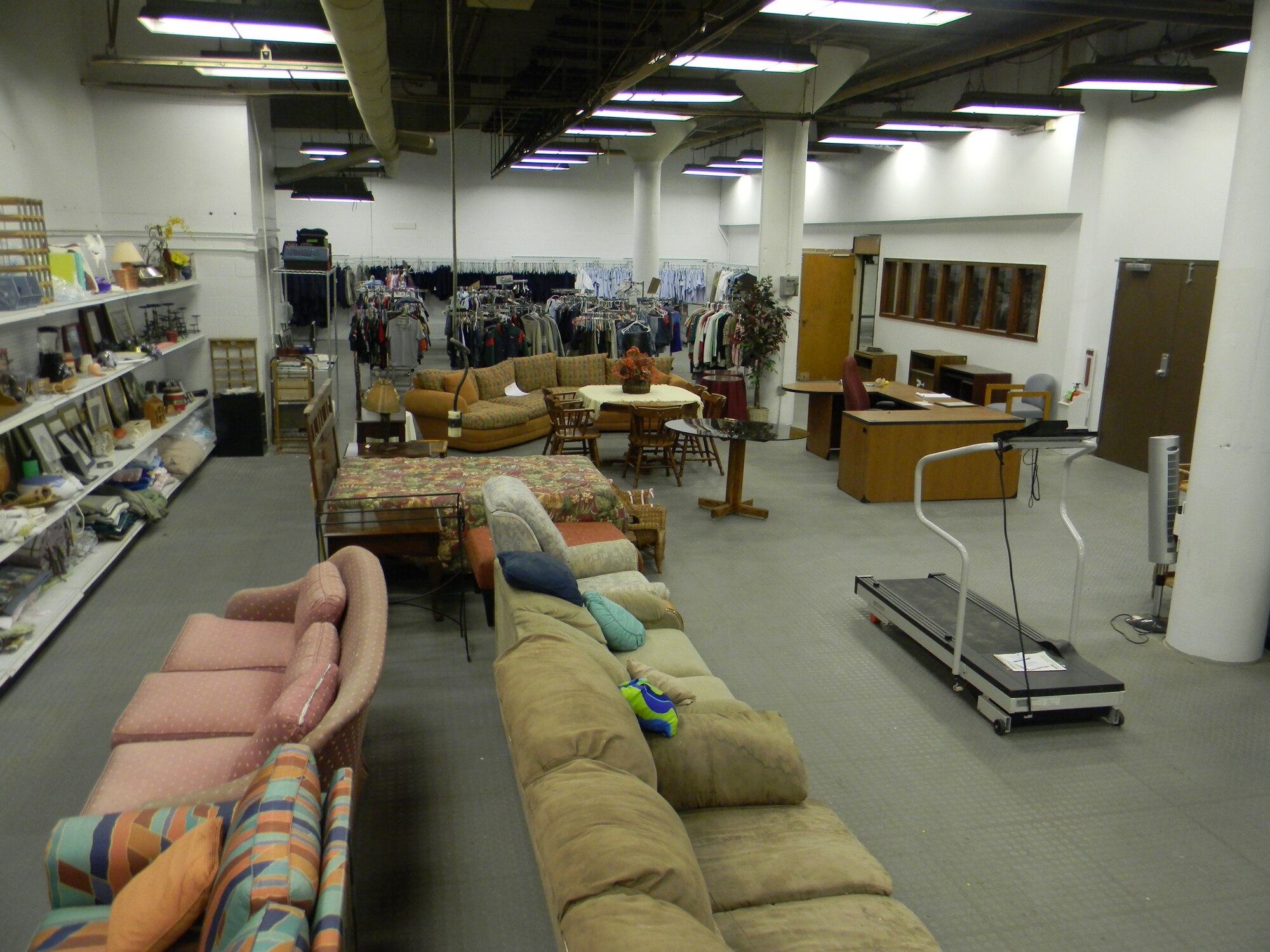The Airmans Attic at Offutt Air Force Base, Neb. sits silent as the doors prepare to be opened to Airmen who need assistance. (Courtesy Photo)