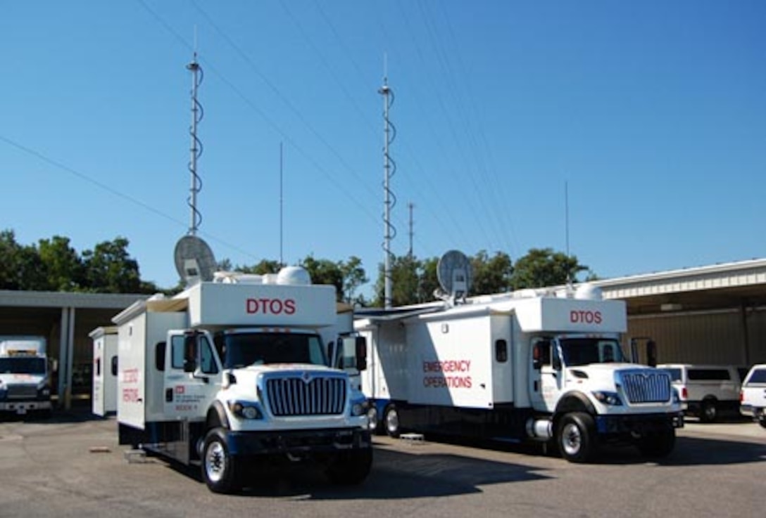 U.S. Army Corps of Engineers Deployable Tactical Operating System "DTOS" communications units are used for emergency power missions.