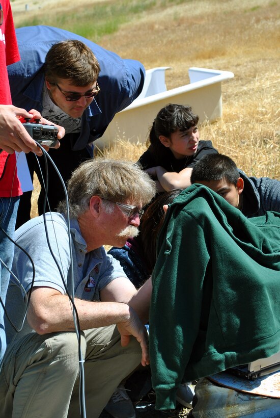 UKIAH, Calif. -- Jack Gillespie, an educator at Vallejo High School in California and mentor of the school's robotics team, The Zombots, looks at images transmitted by a robot built my his students.